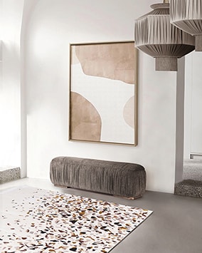 Hallway With Terrazzo Neutral Rug by Rug'Society