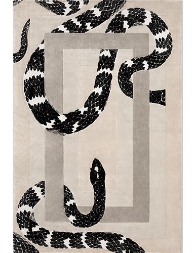 IMPERIAL SNAKE Luxurious Rug With Botanical Silk & Wool by Rug'Society