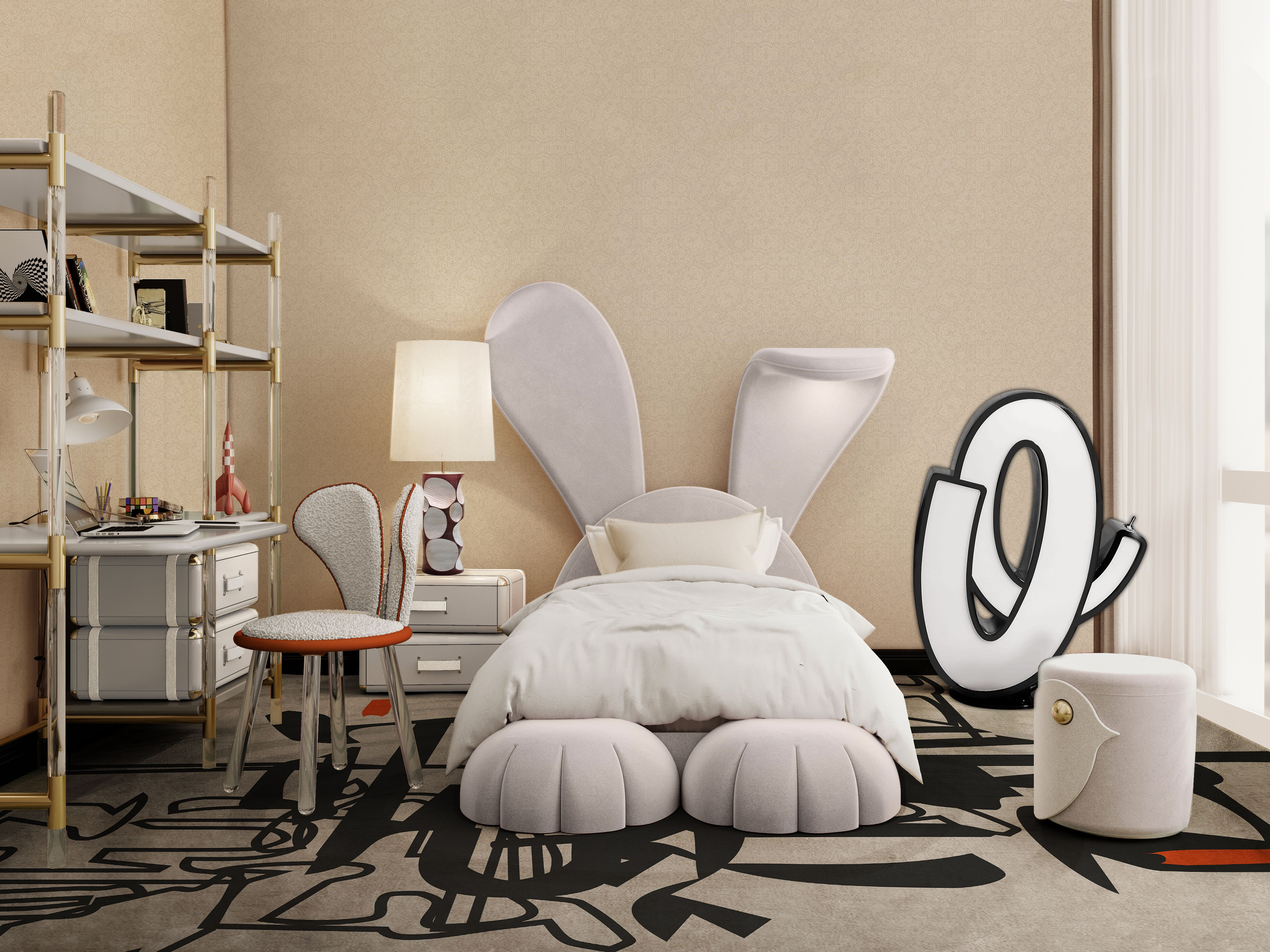 Abstract Bedroom Design with Inkage&nbsp;Rug by Rug'Society