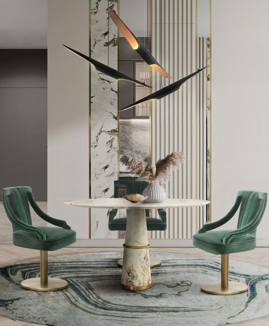 Agatha Round Rug In A Modern Dining&nbsp;Room by Rug'Society