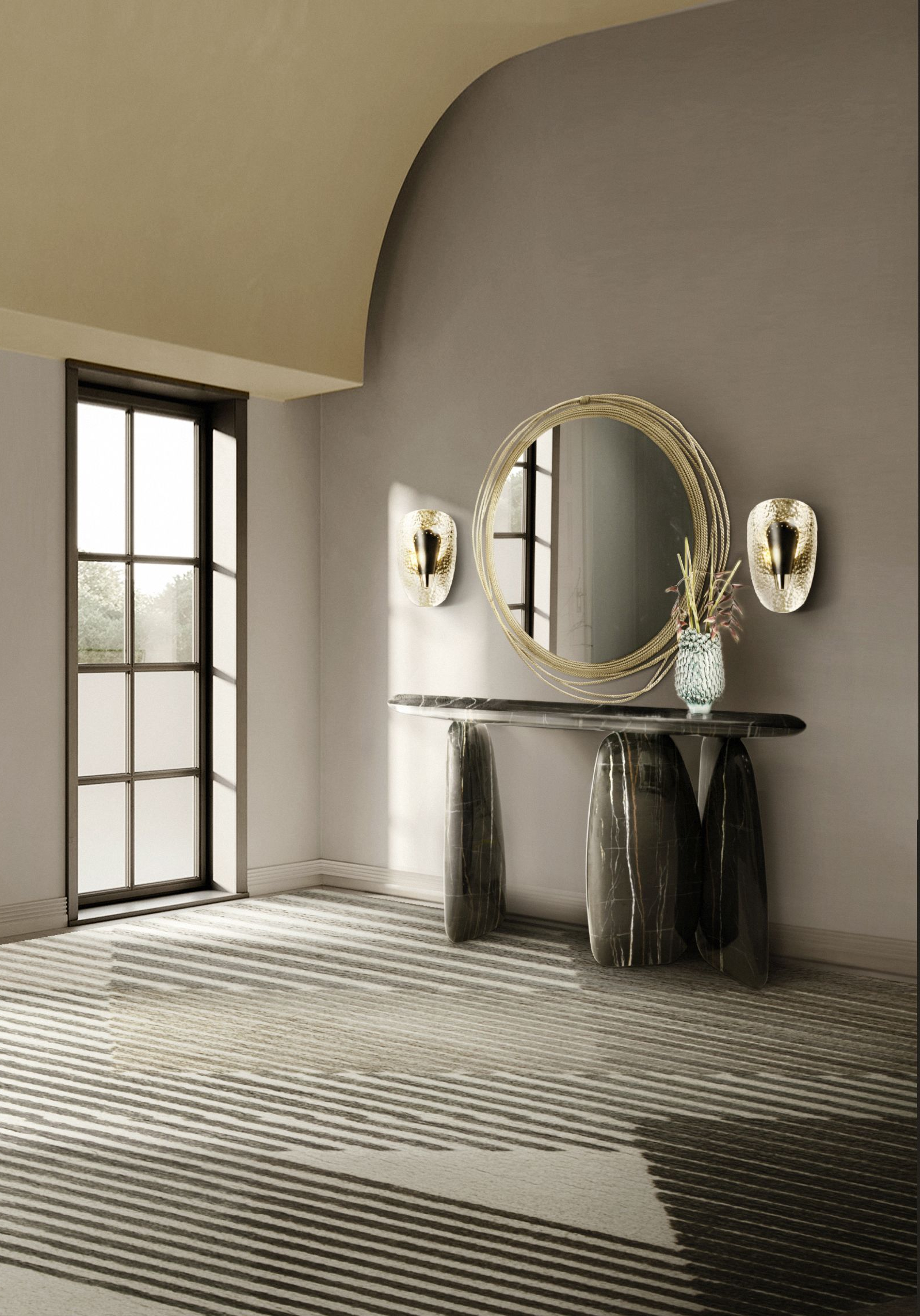 Air Geometric Rug In A Modern Hallway&nbsp;Design by Rug'Society