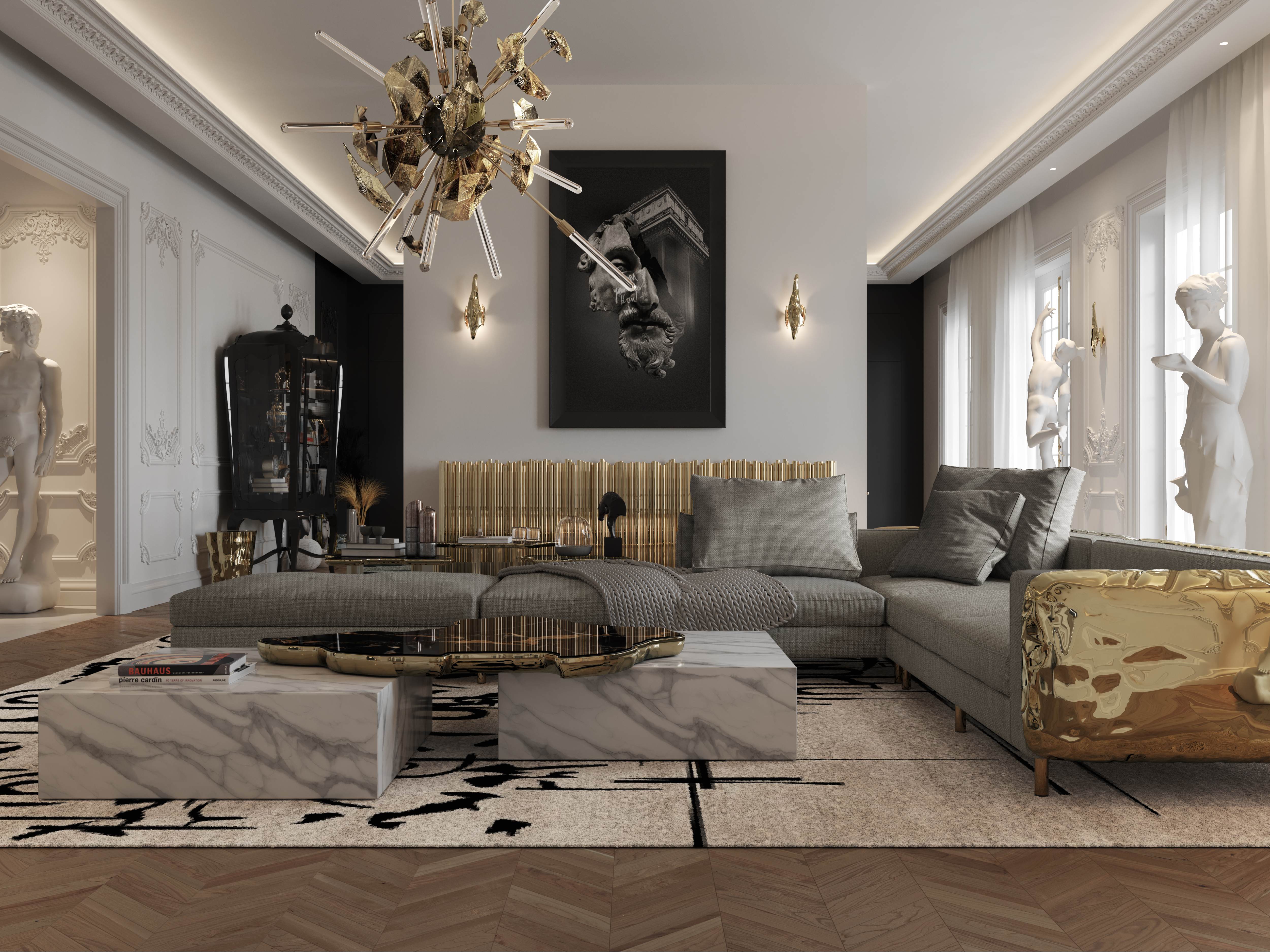 AMAZING LIVING ROOM WITH BLACK INK&nbsp;RUG by Rug'Society