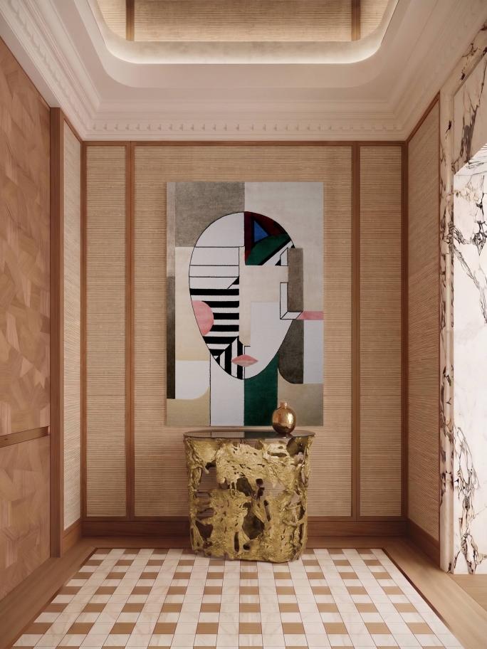 Art-Inspired Entryway Featuring Oscar Rug - Rug'Society
