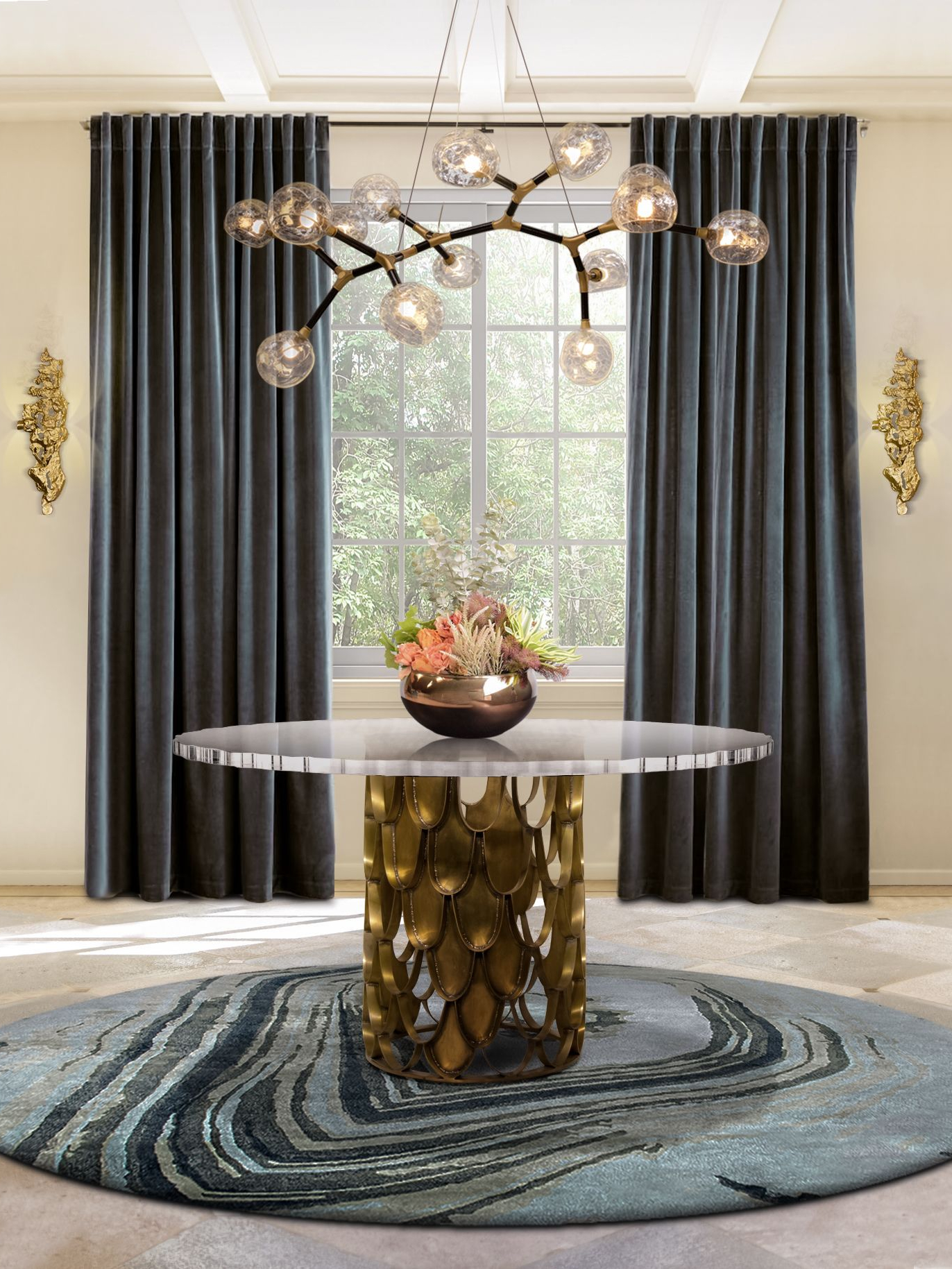 Beautiful and Exquisite Hallway with Agatha Modern&nbsp;Rug by Rug'Society