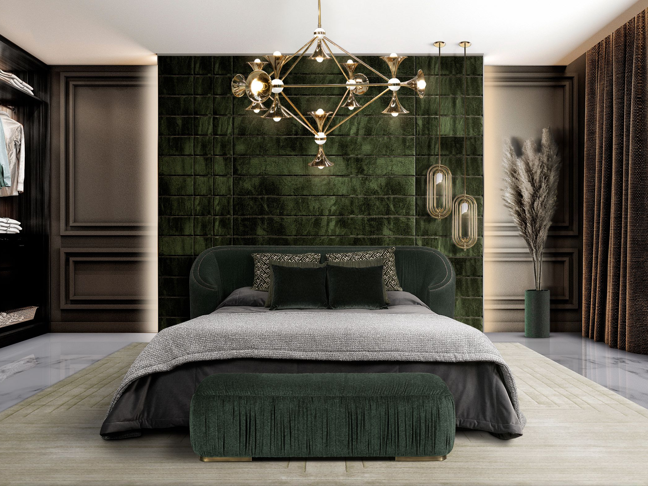 Beautiful Bedroom Design with the Illustrious White Garden&nbsp;Rug by Rug'Society