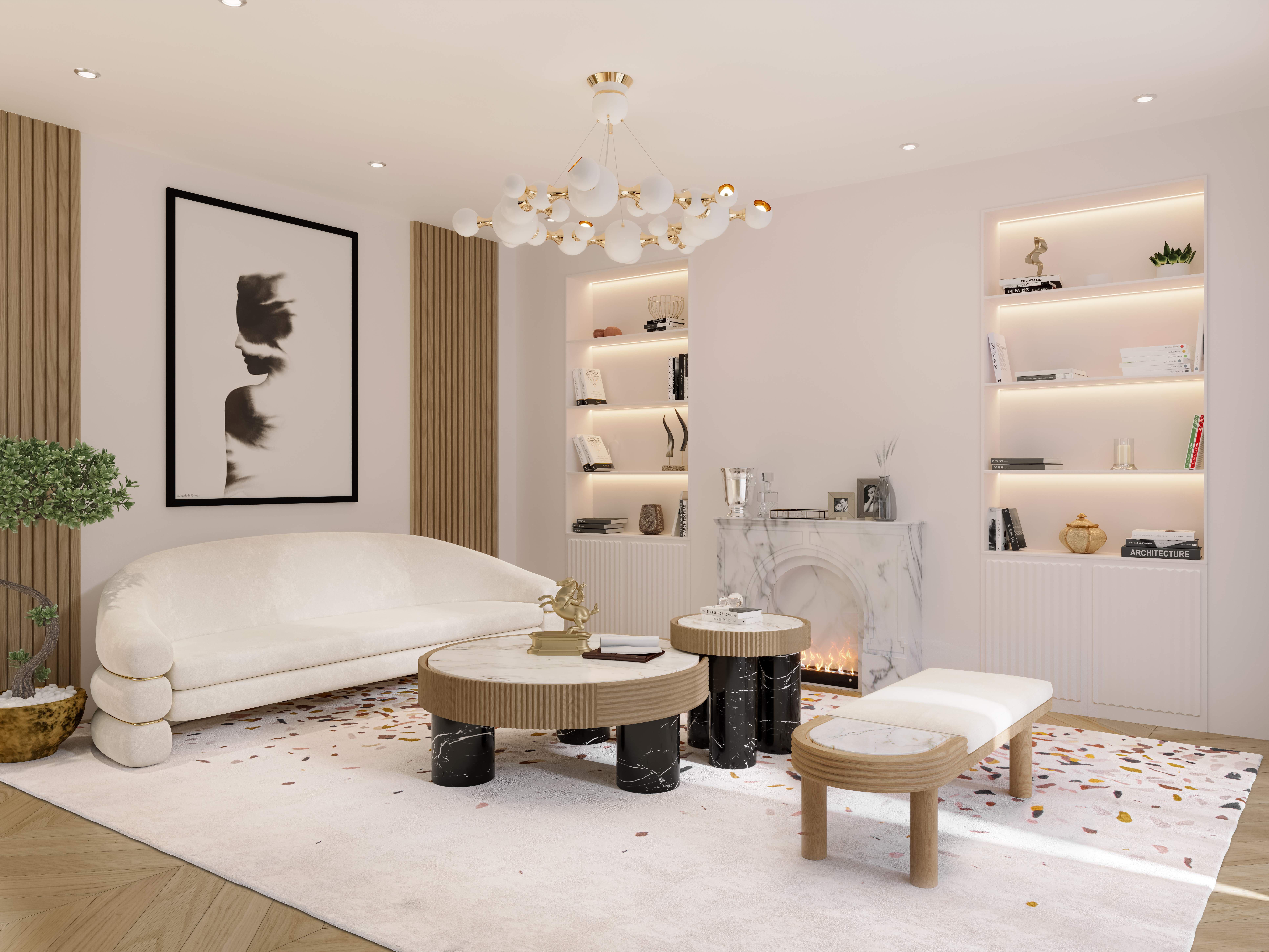 BEAUTIFUL LIVING ROOM DESIGN WITH THE TERRAZZO&nbsp;RUG by Rug'Society