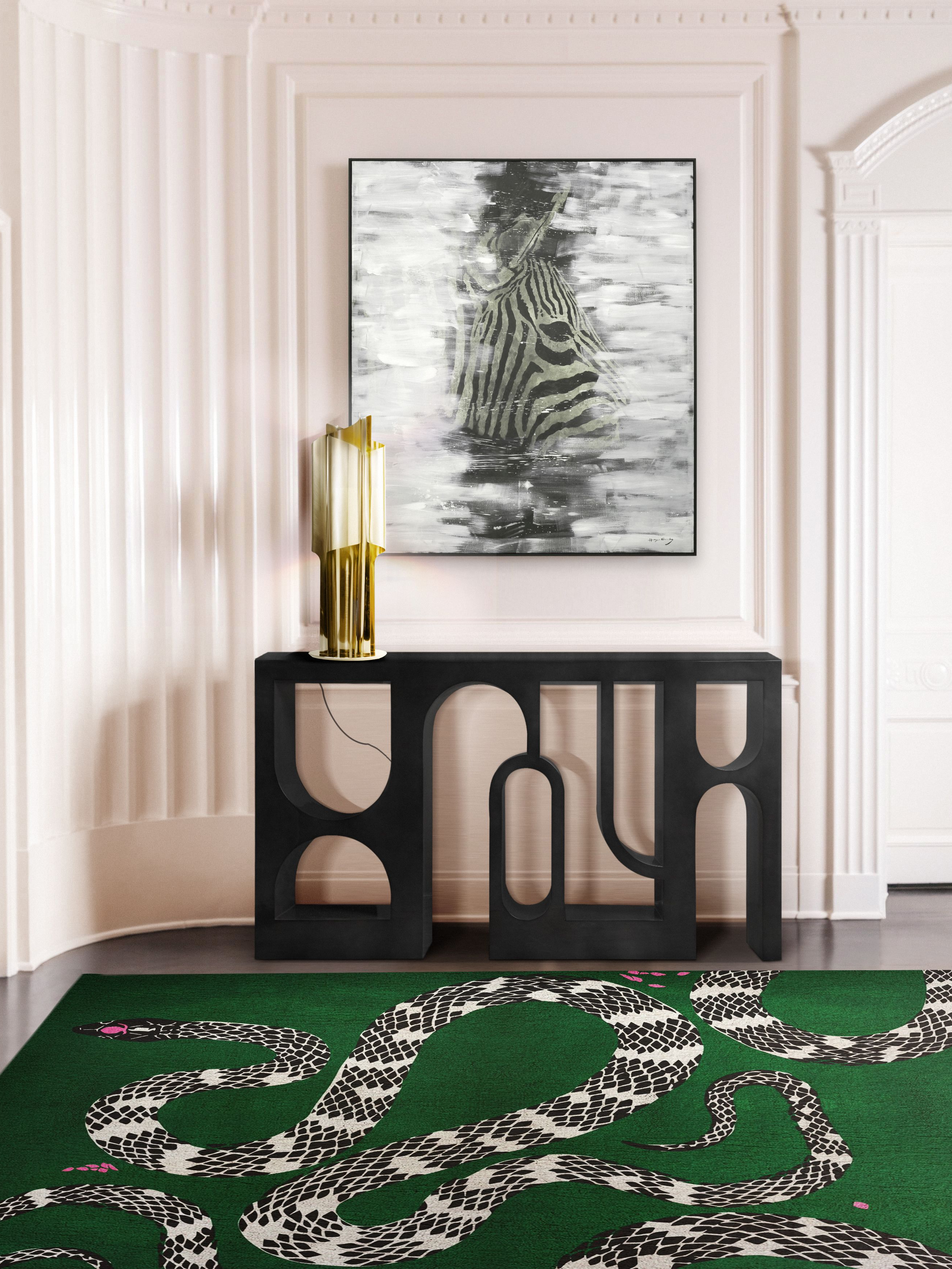 Beautiful Modern Hallway with Snake&nbsp;Rug by Rug'Society