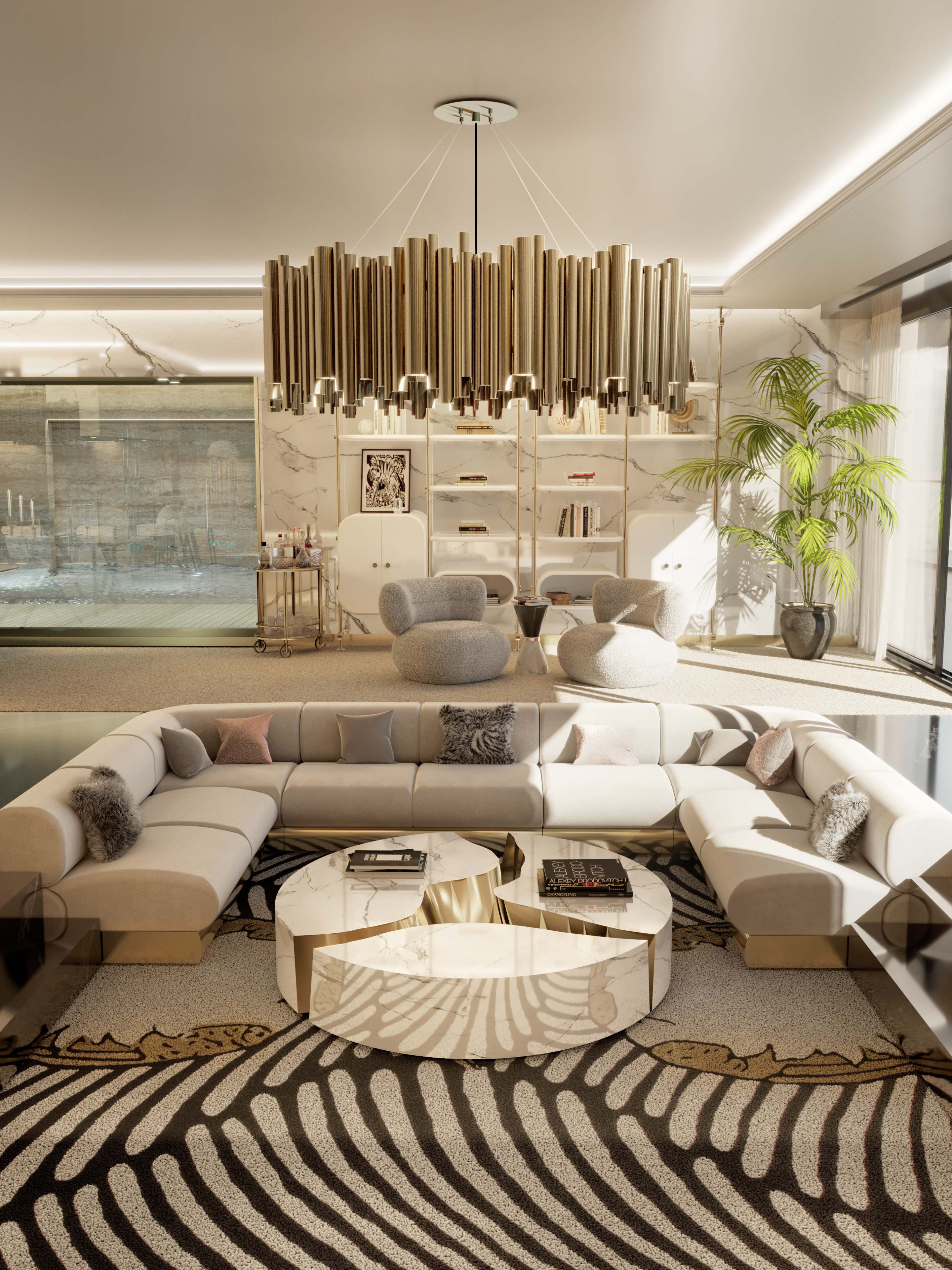 BEAUTIFUL MODERN LIVING ROOM WITH THE UNIQUE COUPLE&nbsp;RUG by Rug'Society