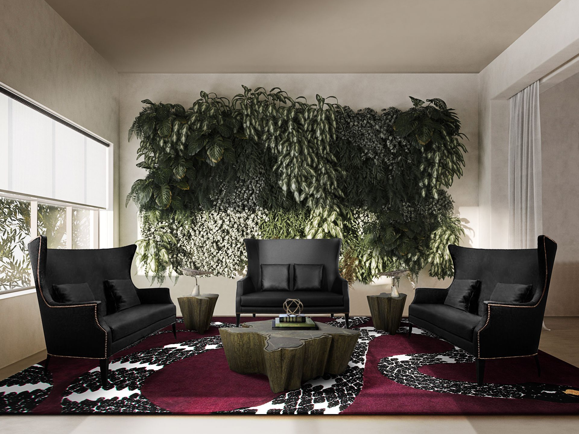 Botanical Living Room With Snake 8 Modern&nbsp;Rug by Rug'Society