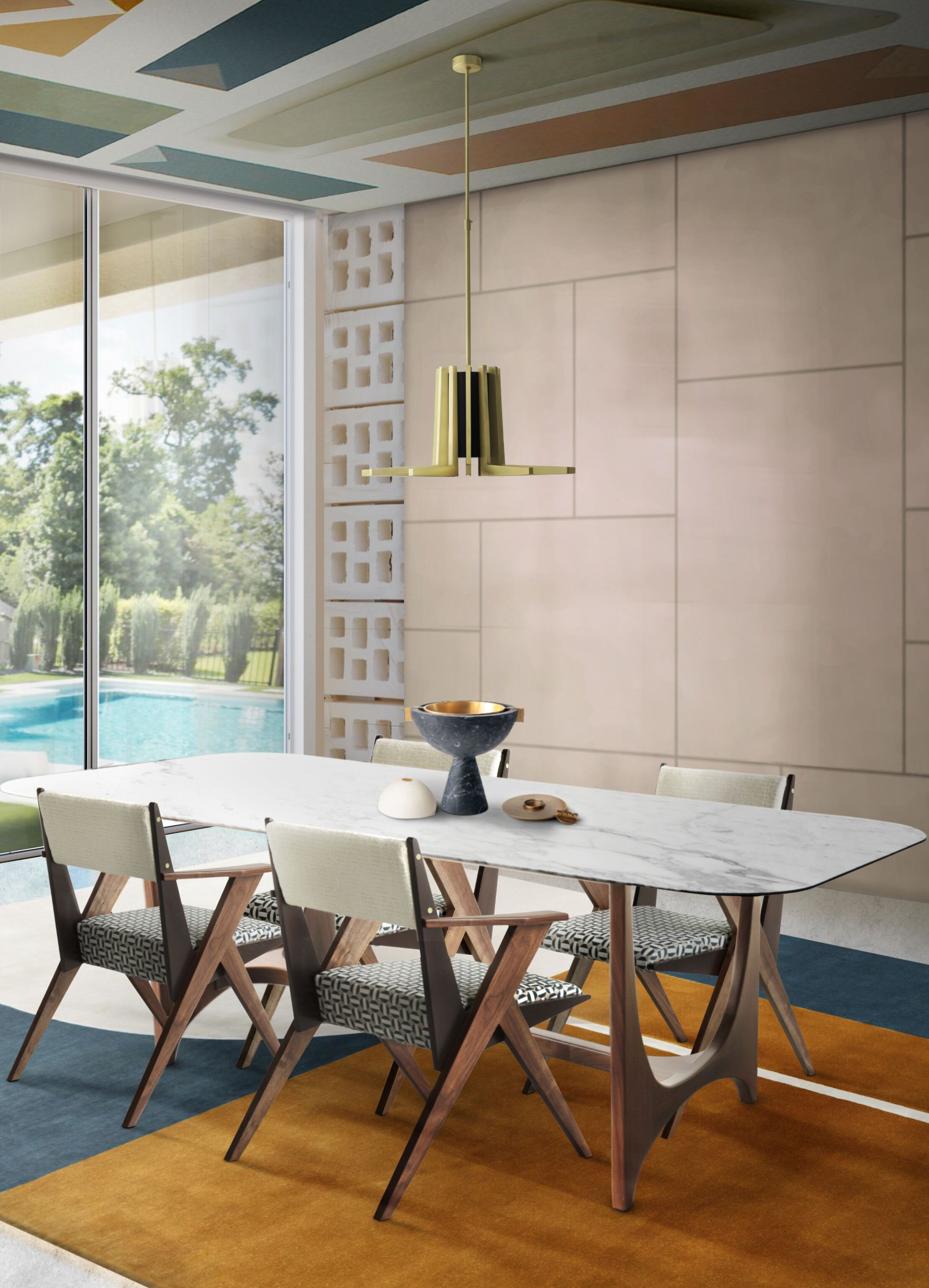 Bright Dining Room With Antelope&nbsp;Rug by Rug'Society