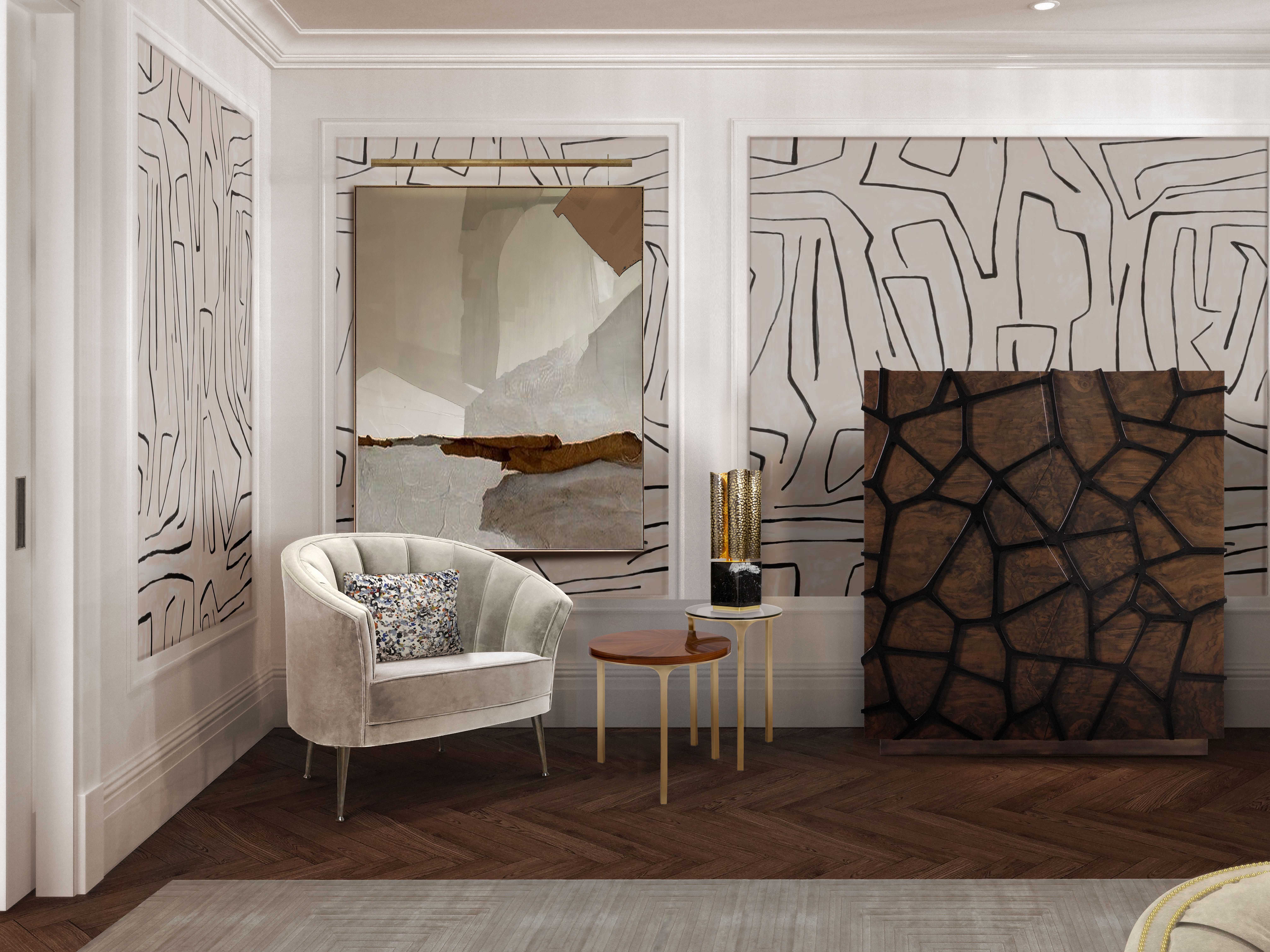 Classic and Neutral Reading Corner with White Garden&nbsp;Rug by Rug'Society