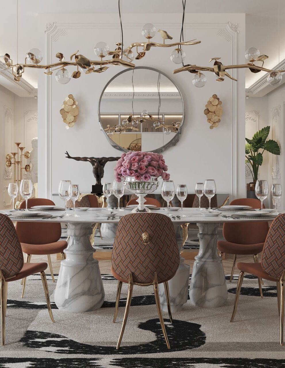Classic Dining Room With The Modern Imperial Snake&nbsp;Rug by Rug'Society