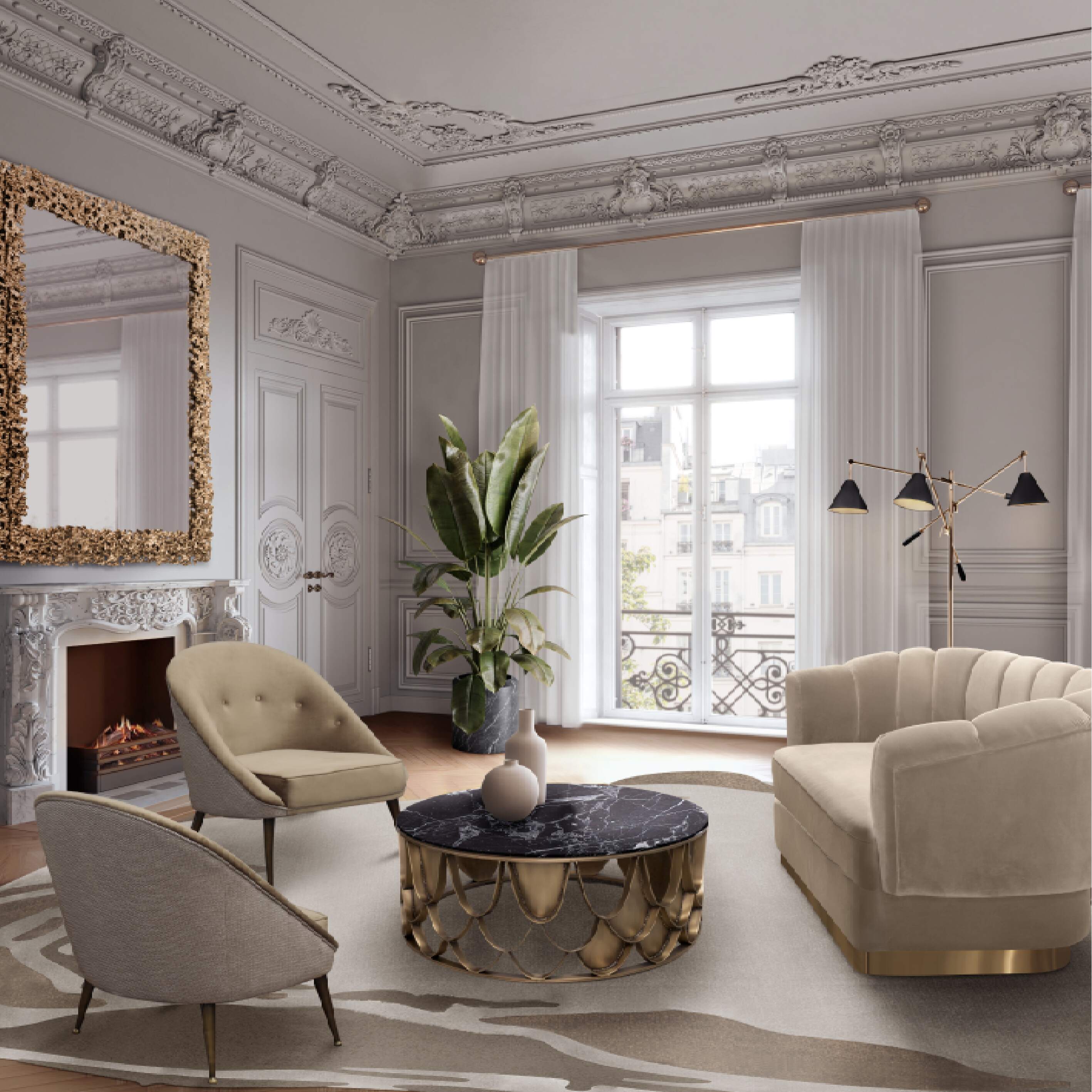 Classic Sophisticated Living Room With Nuance&nbsp;Rug by Rug'Society