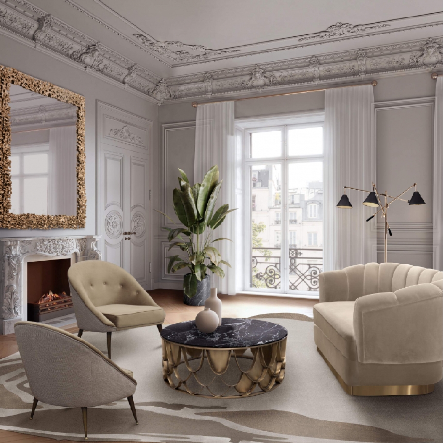 Classic Sophisticated Living Room With Nuance&nbsp;Rug by Rug'Society