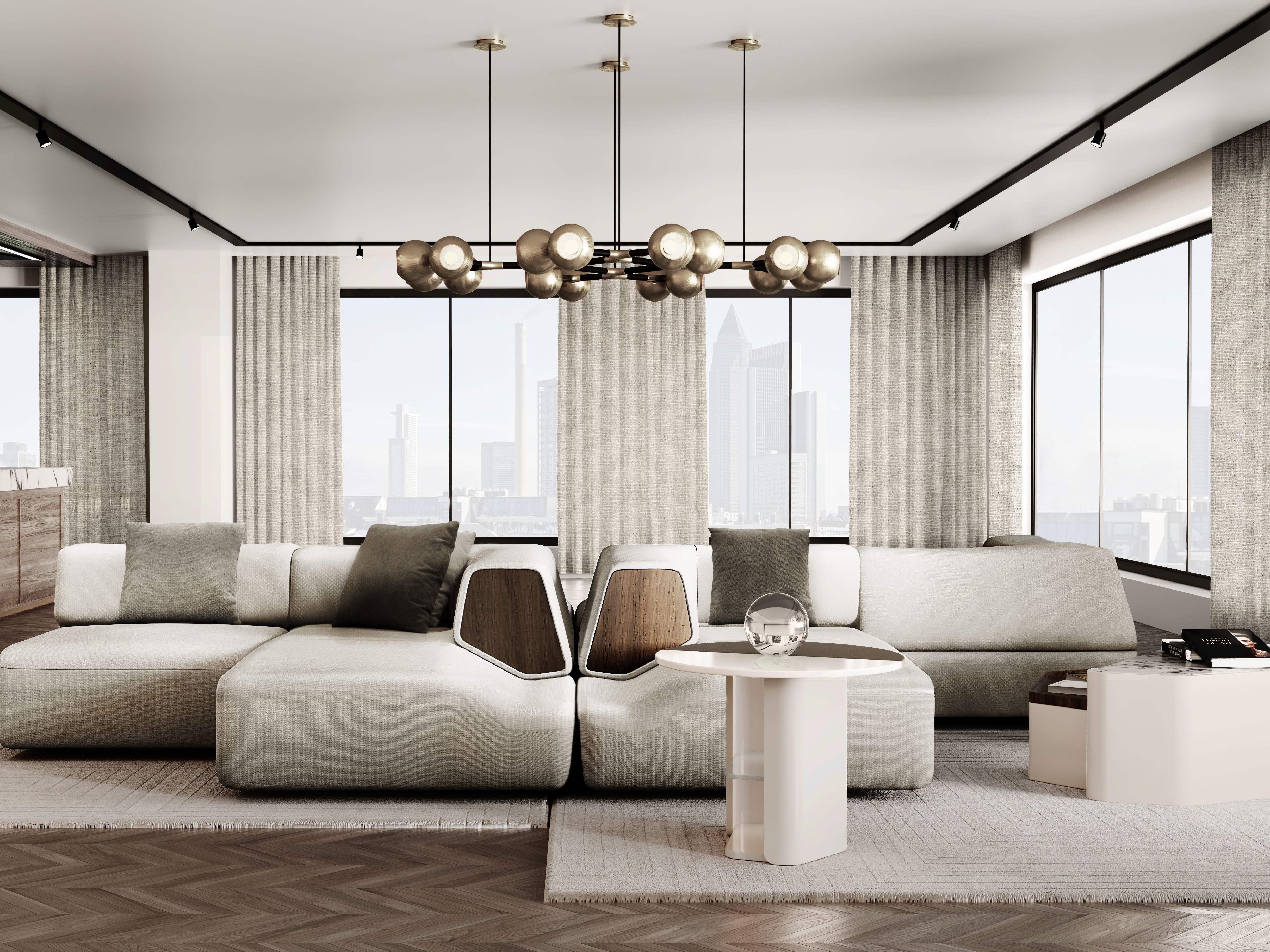 Comfortable Living Room With White Garden&nbsp;Rug by Rug'Society
