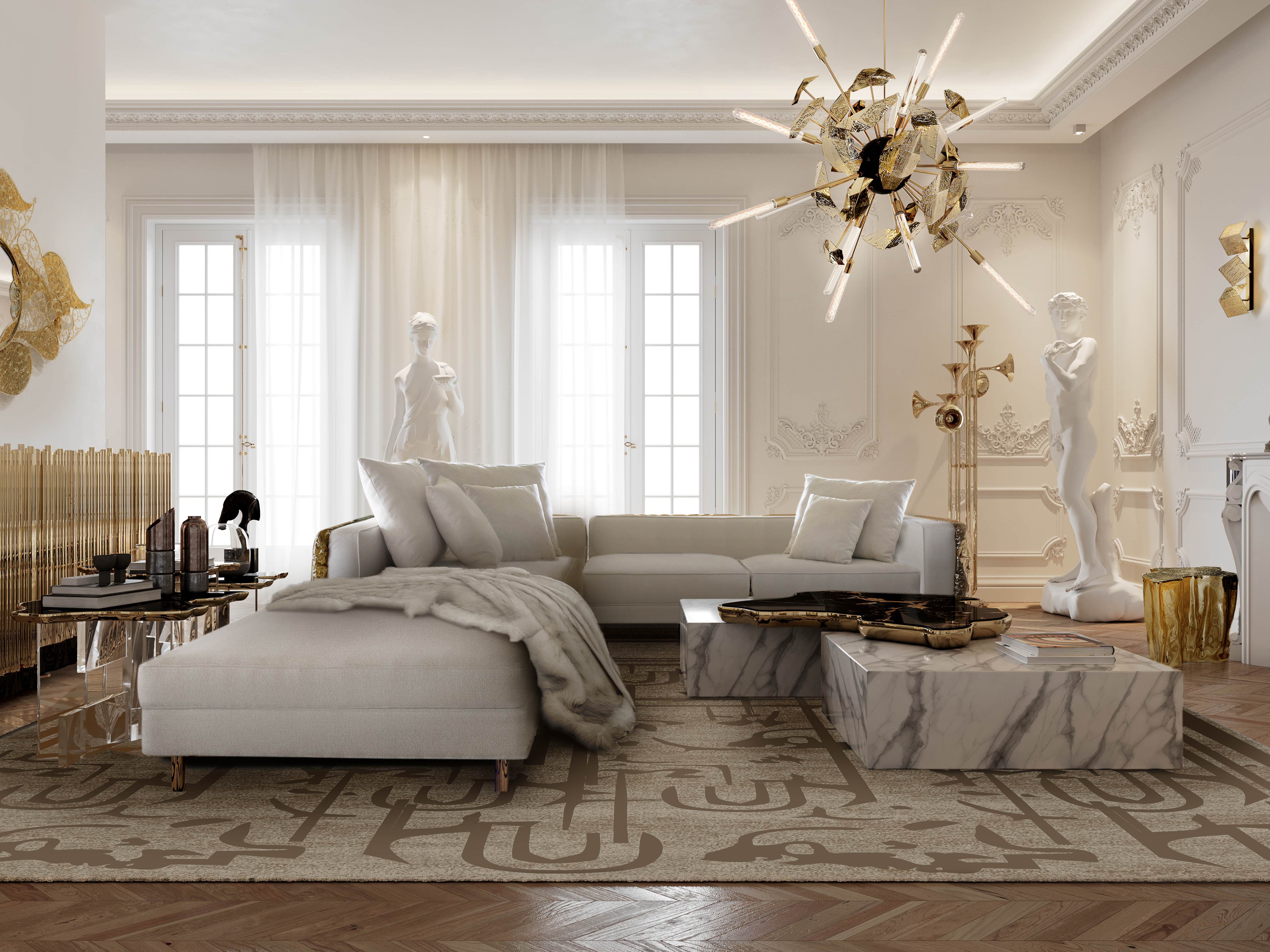 CONTEMPORARY LIVING ROOM WITH BLACK INK&nbsp;RUG by Rug'Society