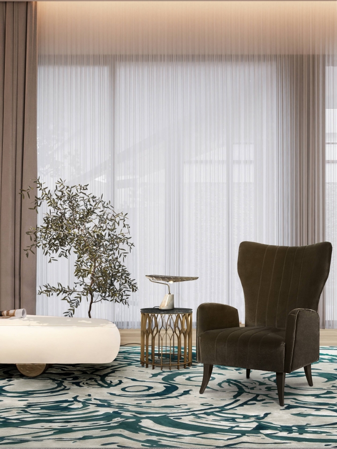 CONTEMPORARY READING CORNER WITH THE MERFILUS&nbsp;RUG by Rug'Society