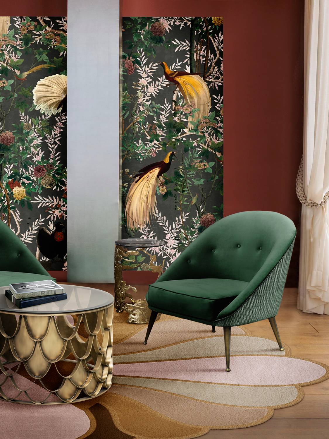 CONTEMPORARY READING CORNER WITH THE UNIQUE MERMAID&nbsp;RUG by Rug'Society