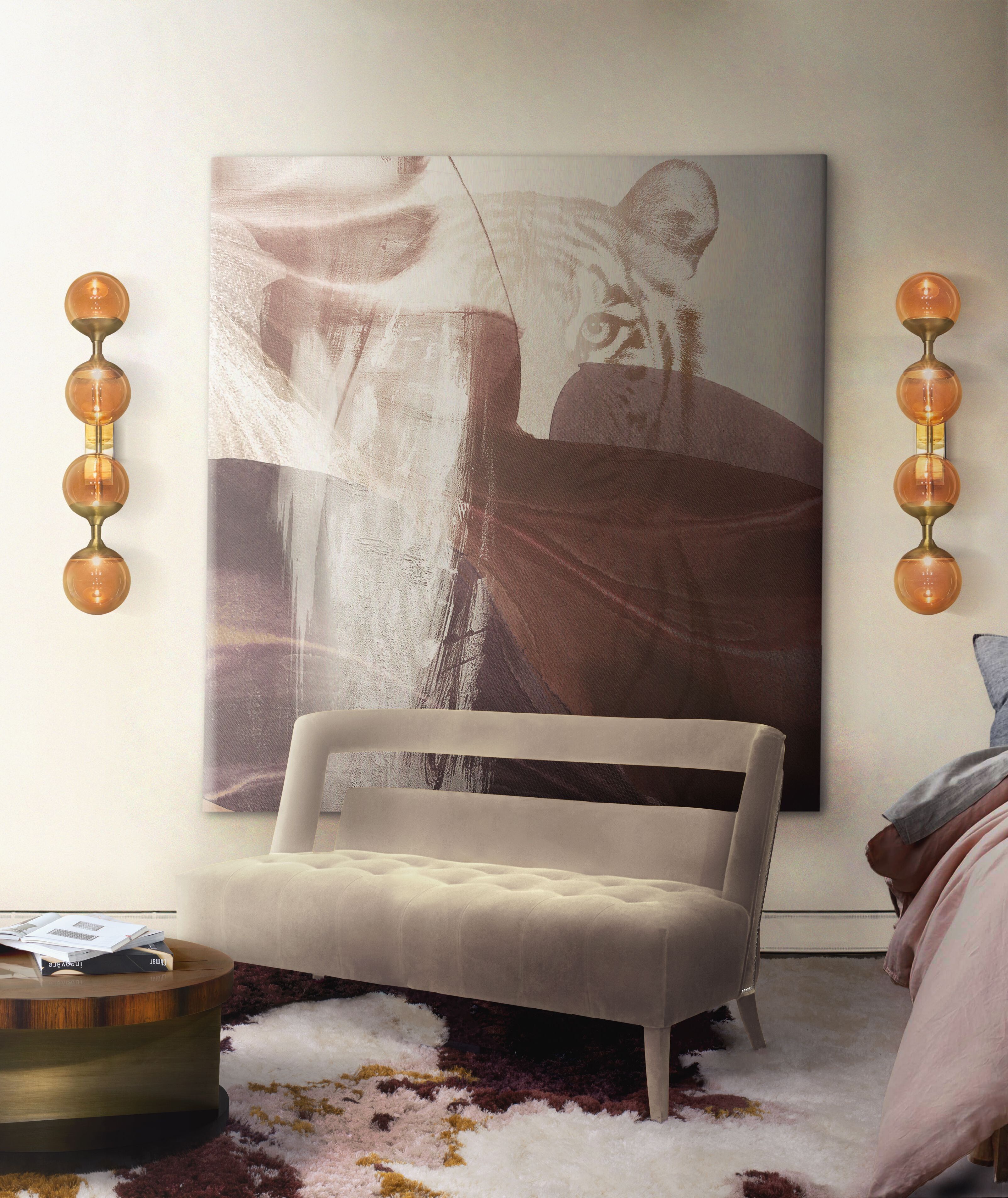 Cozy Bedroom With Different Tones and The Ted Shaggy&nbsp;Rug by Rug'Society