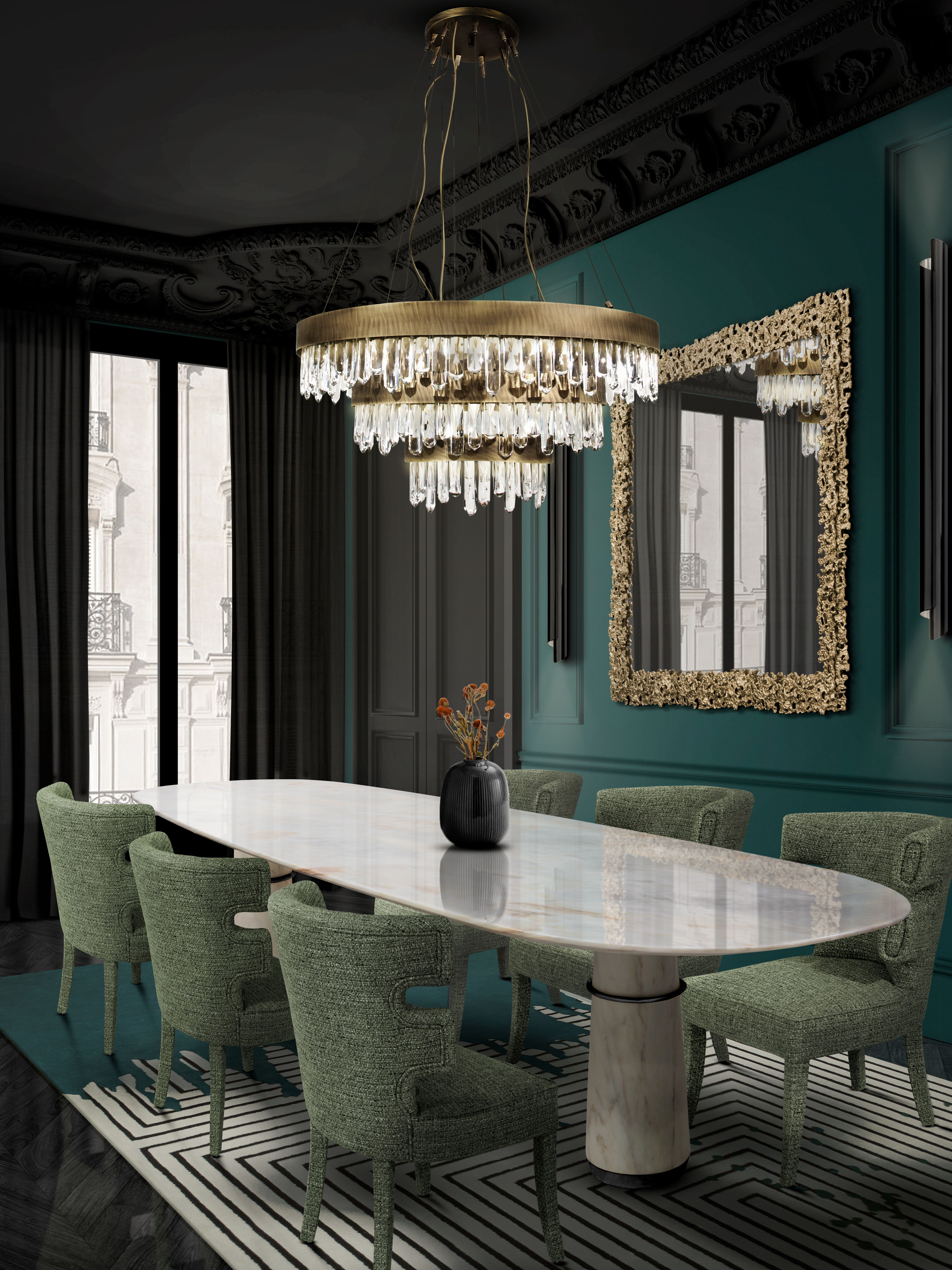 Eclectic and Modern Dining Room Ambiance with Valencia&nbsp;Rug by Rug'Society