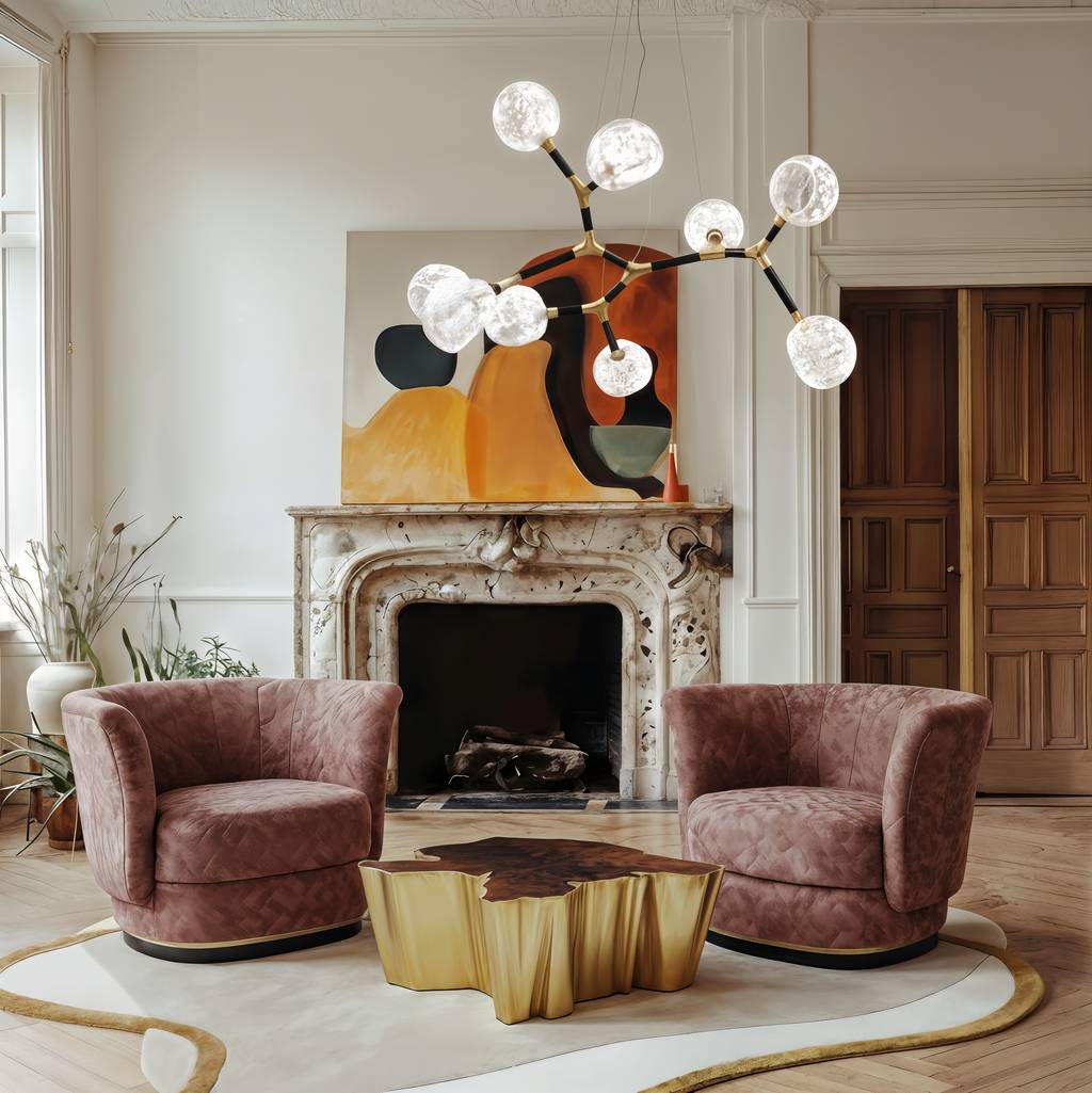 Elegant Living Room With Blush&nbsp;Rug by Rug'Society