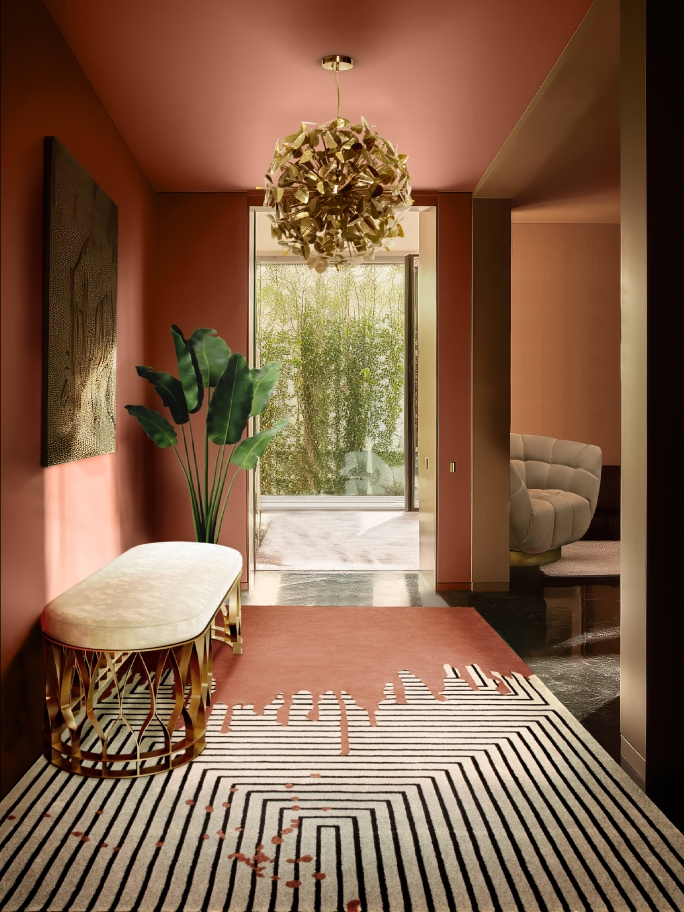 Elegant Pink Hallway With The Valencia&nbsp;Rug by Rug'Society