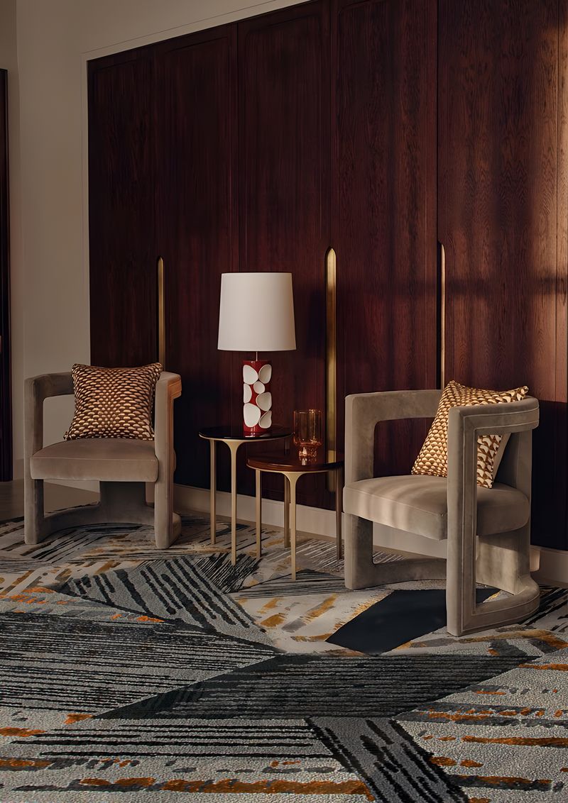 Elegant Sitting Area With Xisto&nbsp;Rug by Rug'Society