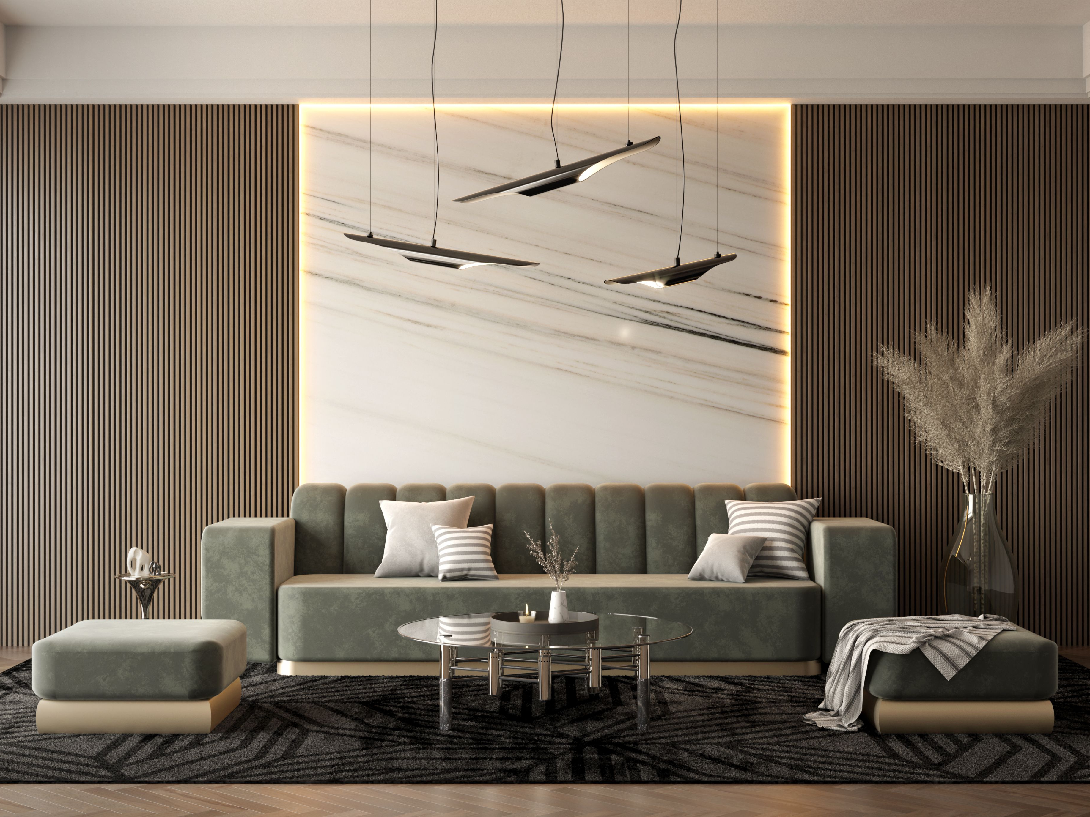 Exquisite and Breathtaking Living Room with Cauca&nbsp;Rug by Rug'Society