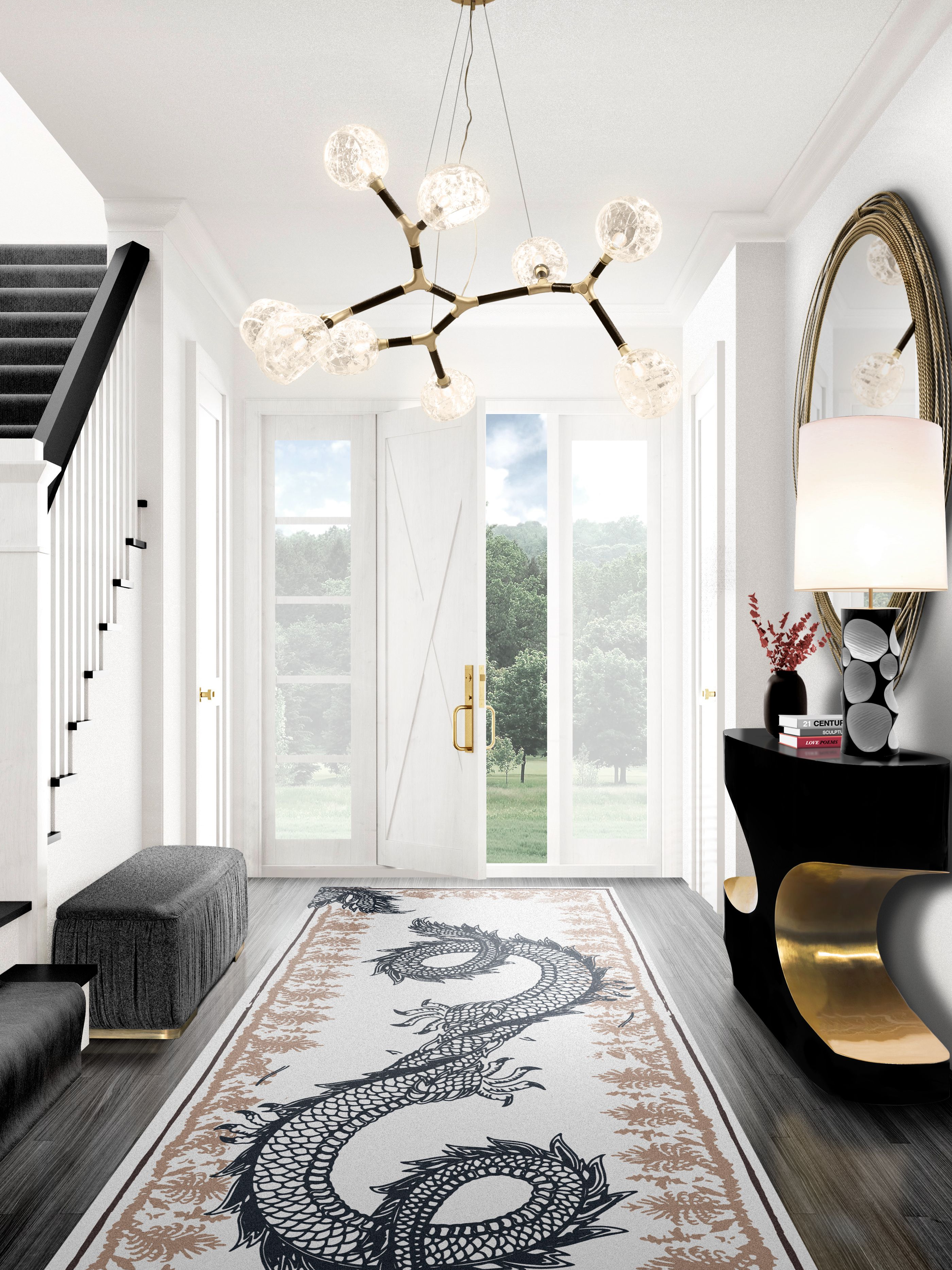 Fascinating and Unique Entryway with Redleh&nbsp;Rug by Rug'Society