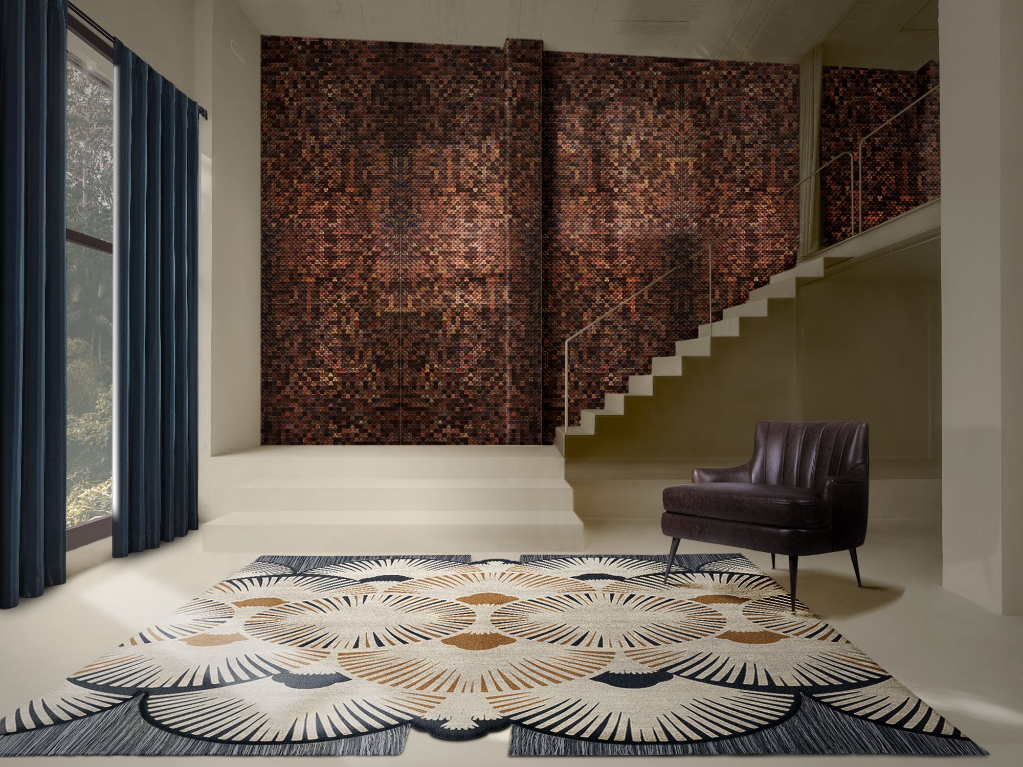 Gorgeous Modern Contemporary Hallway With Dêco&nbsp;Rug by Rug'Society
