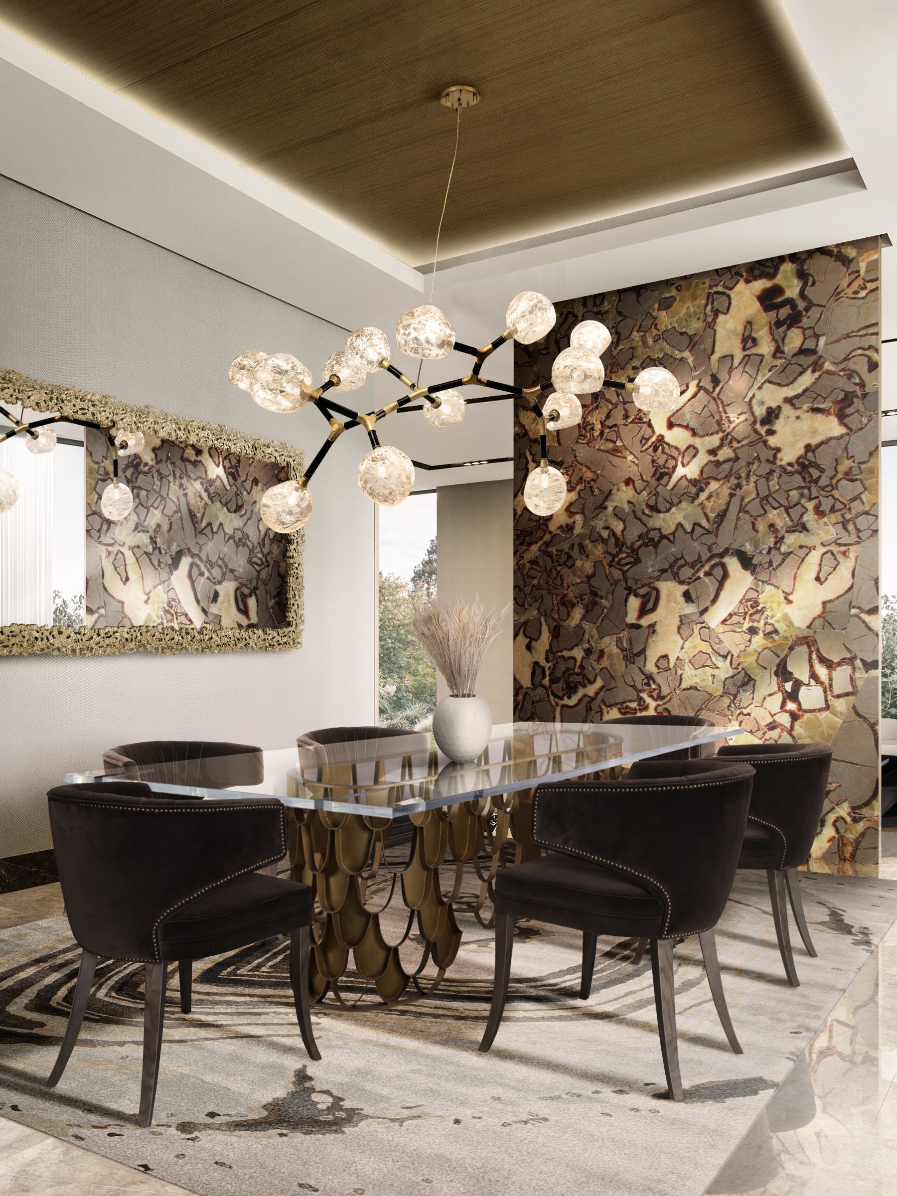 High-end and Luxurious Dining Room with Agatha&nbsp;Rug by Rug'Society