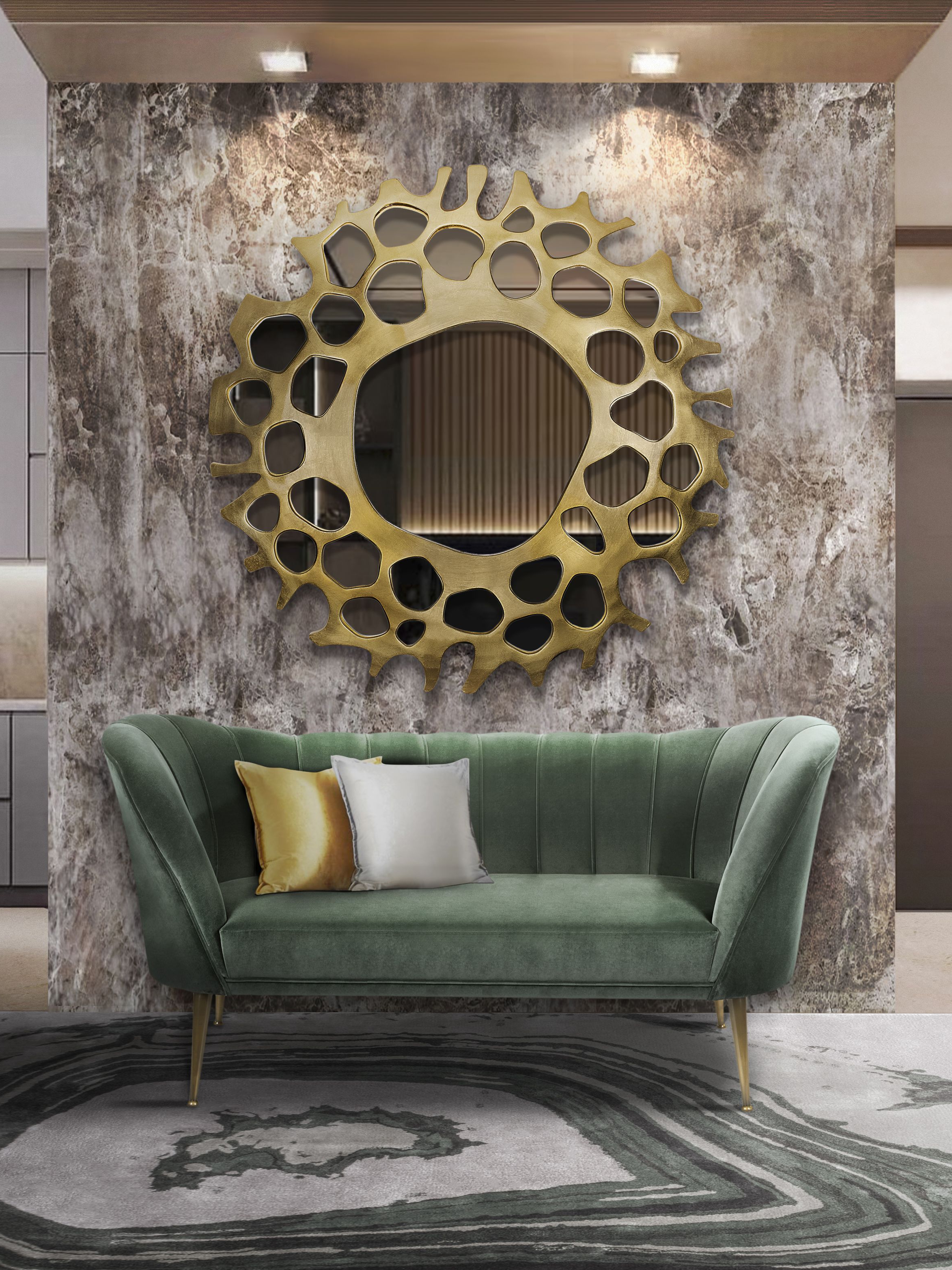 High-end and Unique Hallway Design with the Agatha&nbsp;Rug by Rug'Society
