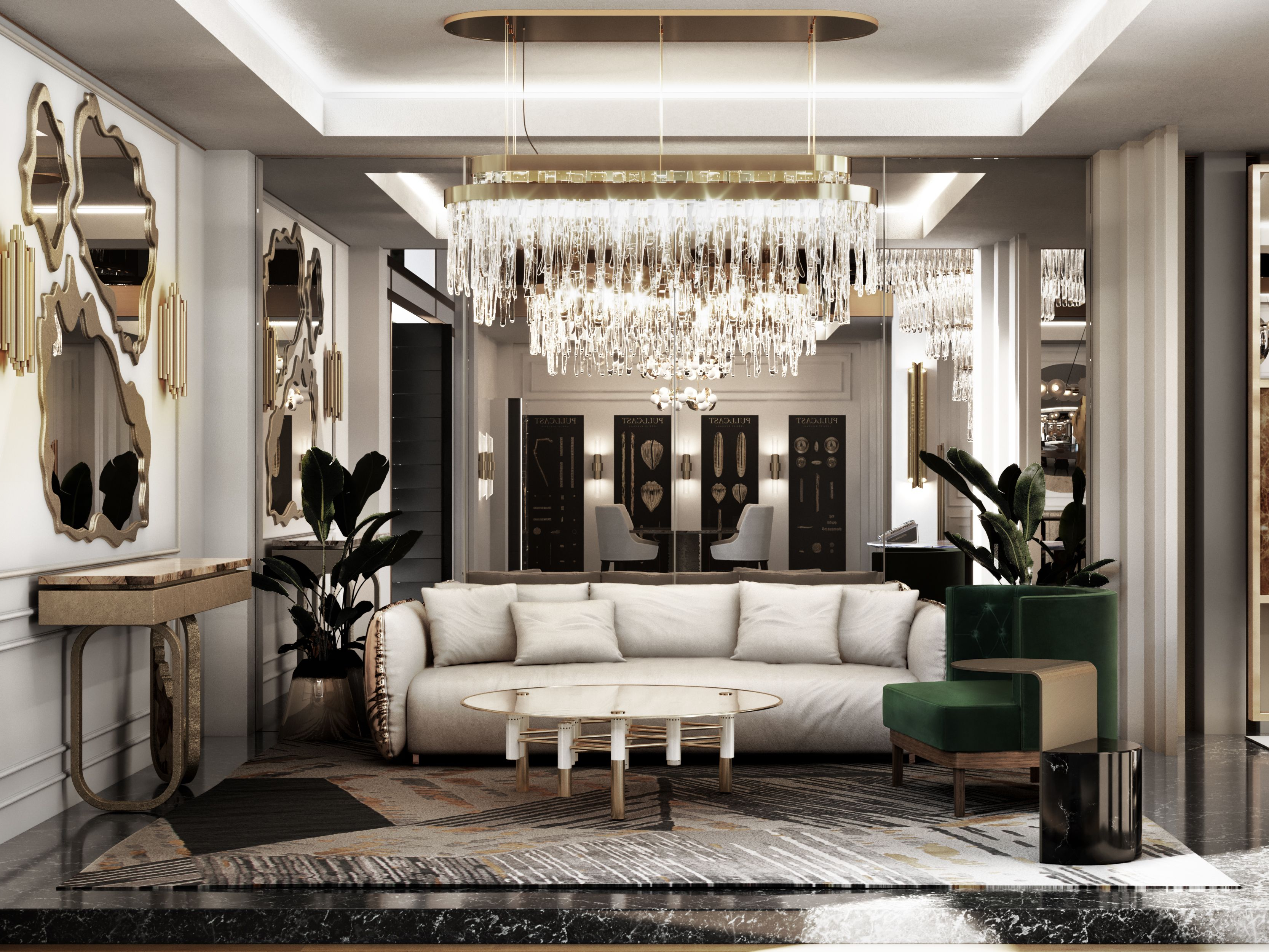 High-end Living Room with Luxurious Tendencies and the Xisto&nbsp;Rug by Rug'Society