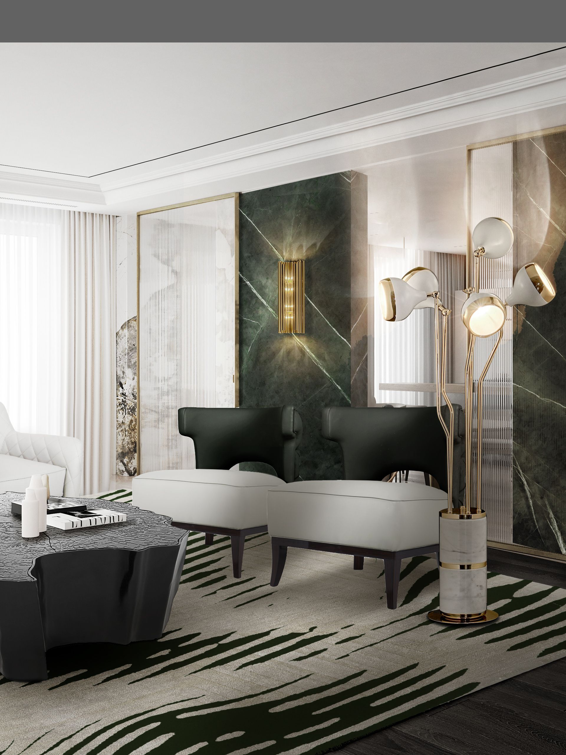 High-end Living Room with Modified Luxurious Kotta&nbsp;Rug by Rug'Society