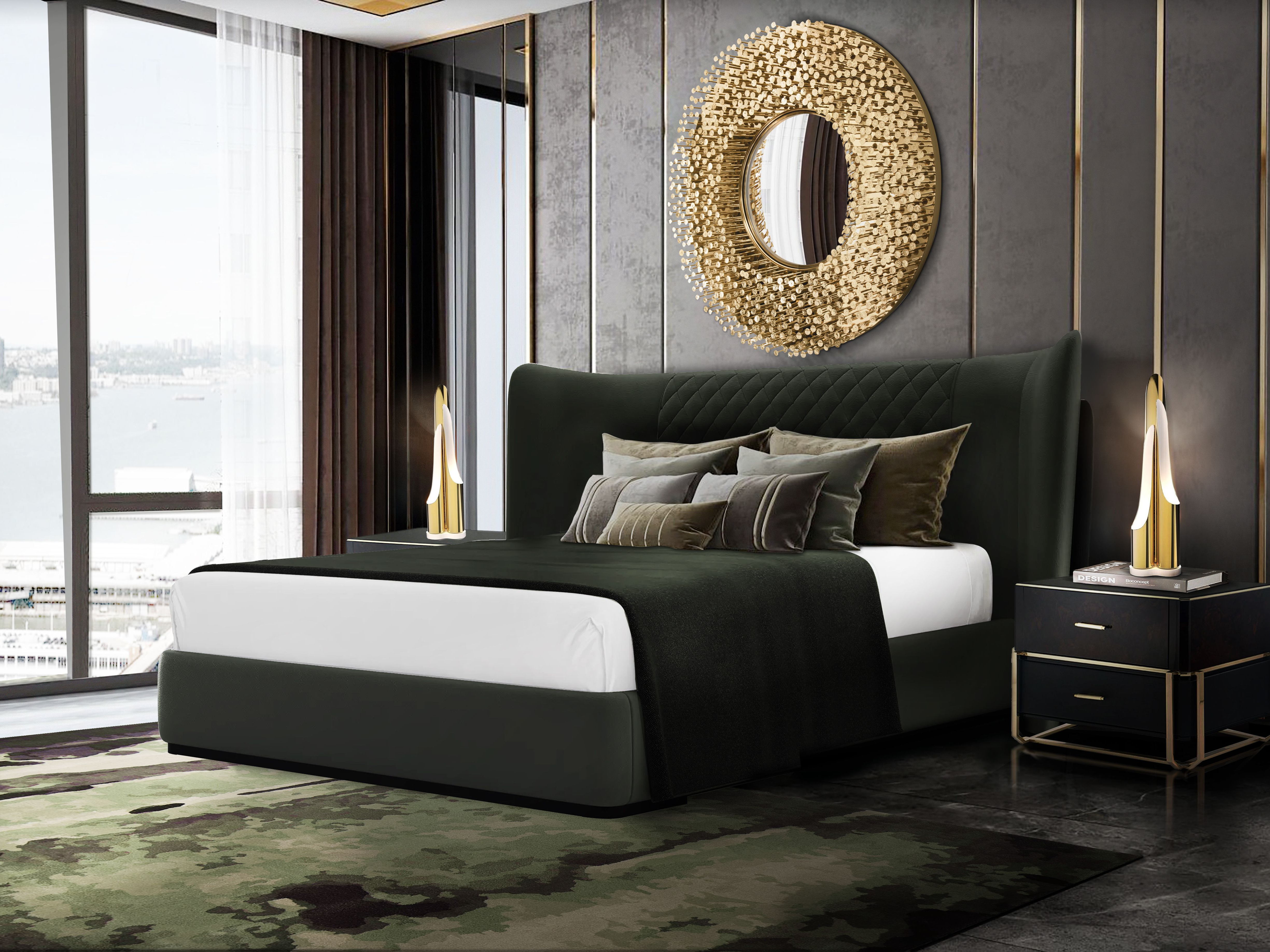 High-end Neutral Bedroom with the Möos&nbsp;Rug by Rug'Society