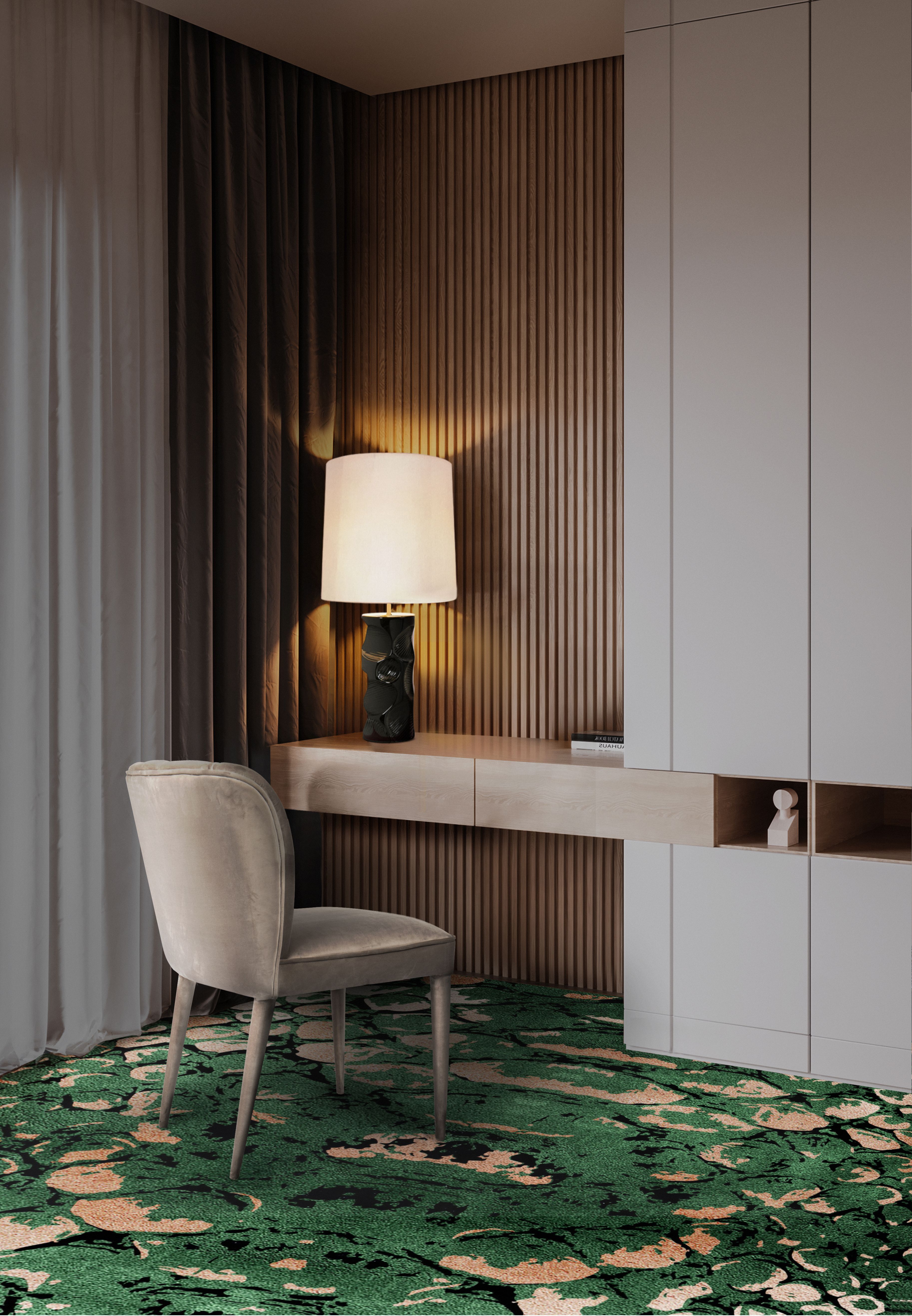 Home Office Corner With Reptilus Modern&nbsp;Rug by Rug'Society