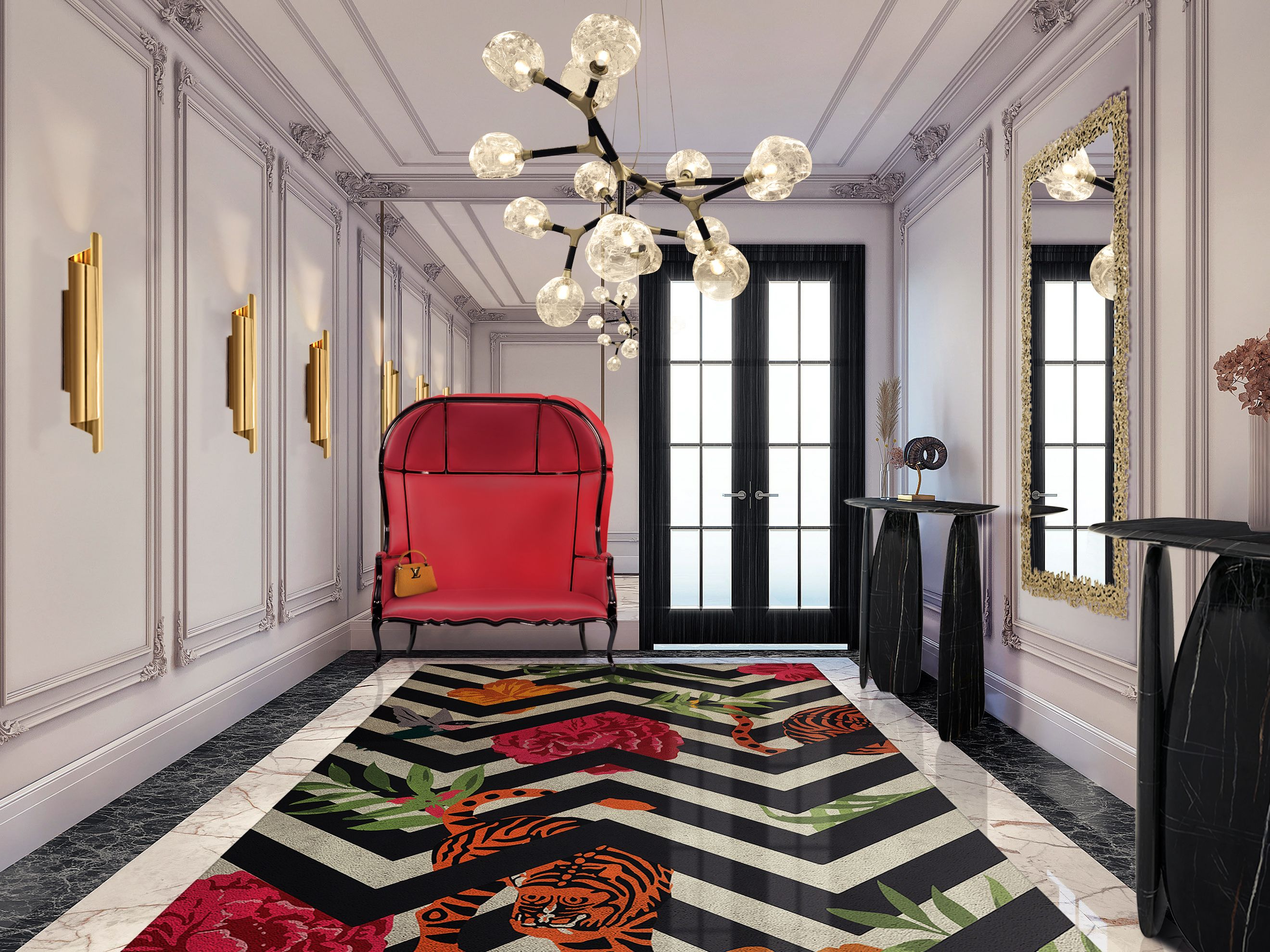 Hotel-Like Hallway Design with the Astonishing Savana&nbsp;Rug by Rug'Society