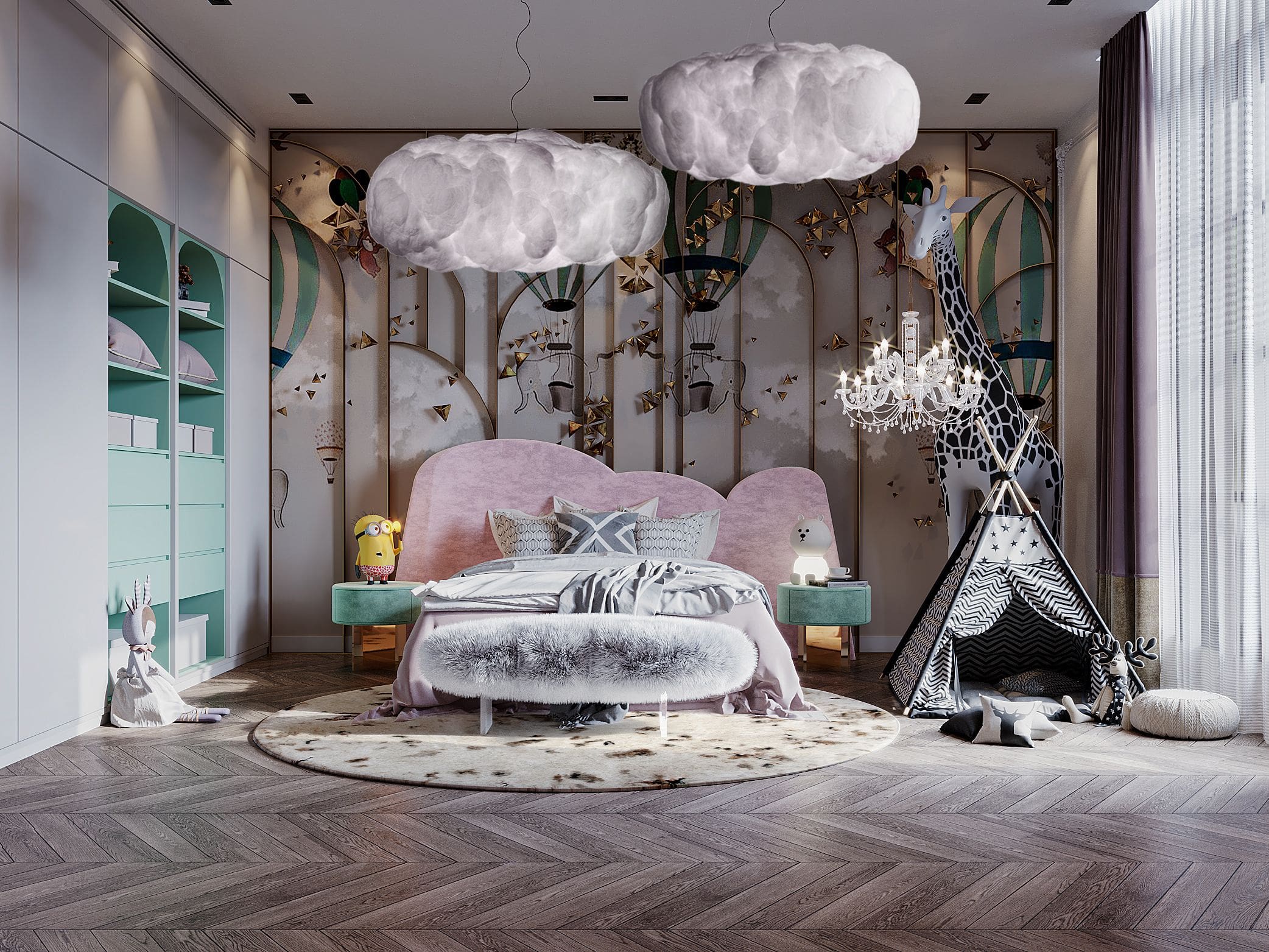 Jungle Kids Bedroom With Oslo Long Pile&nbsp;Tapestry by Rug'Society