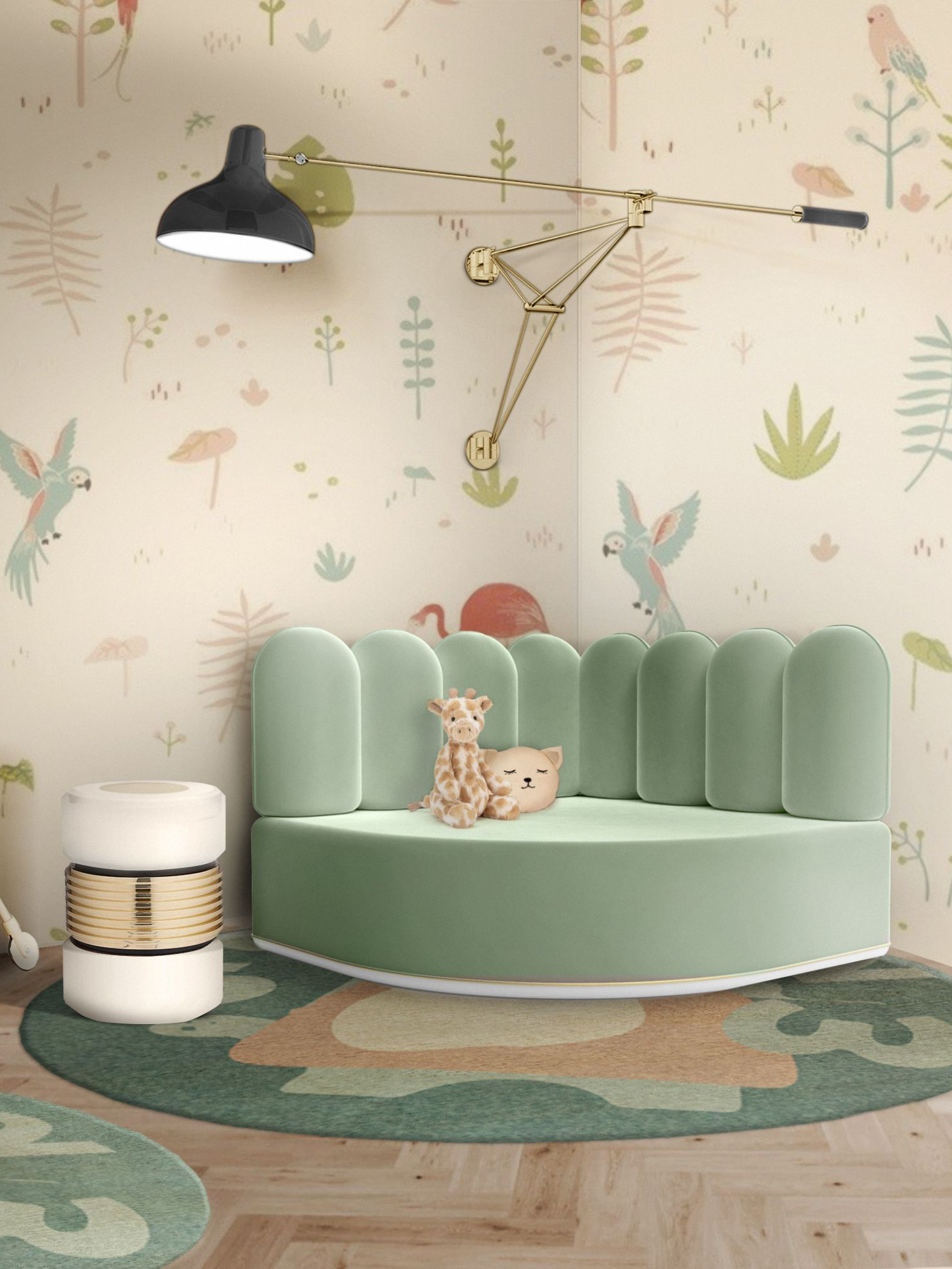 Kid's Bedroom With Three's a Crowd Round&nbsp;Rug by Rug'Society