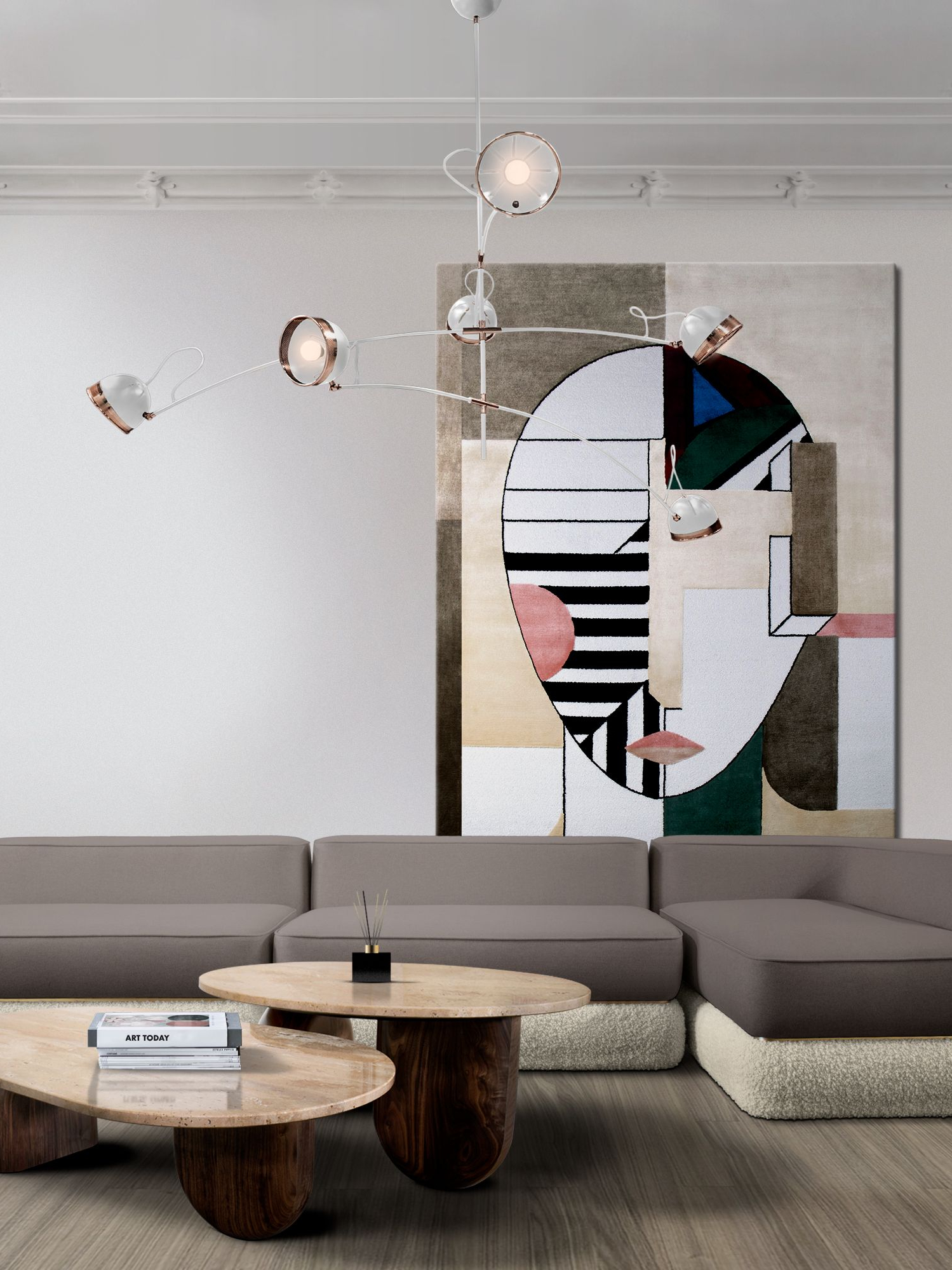 Living Room Artistic Design with Oscar&nbsp;Rug by Rug'Society