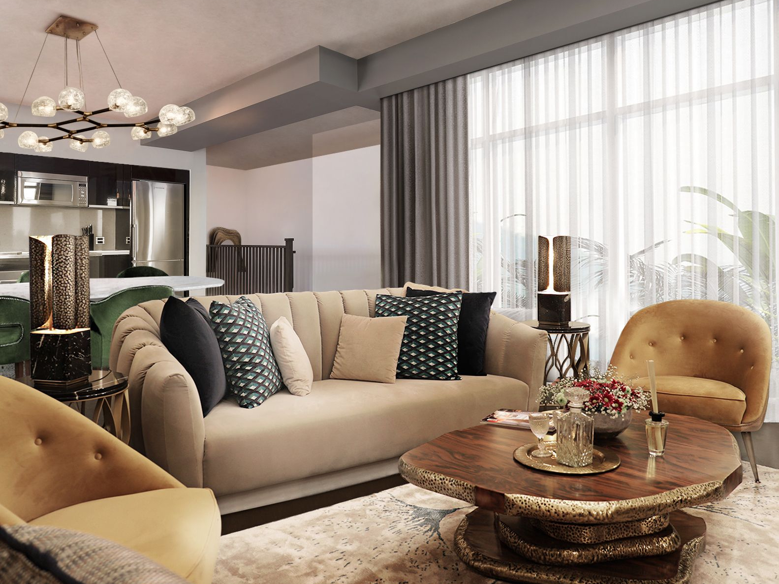 Living Room Modern Design with Macushi&nbsp;Rug by Rug'Society