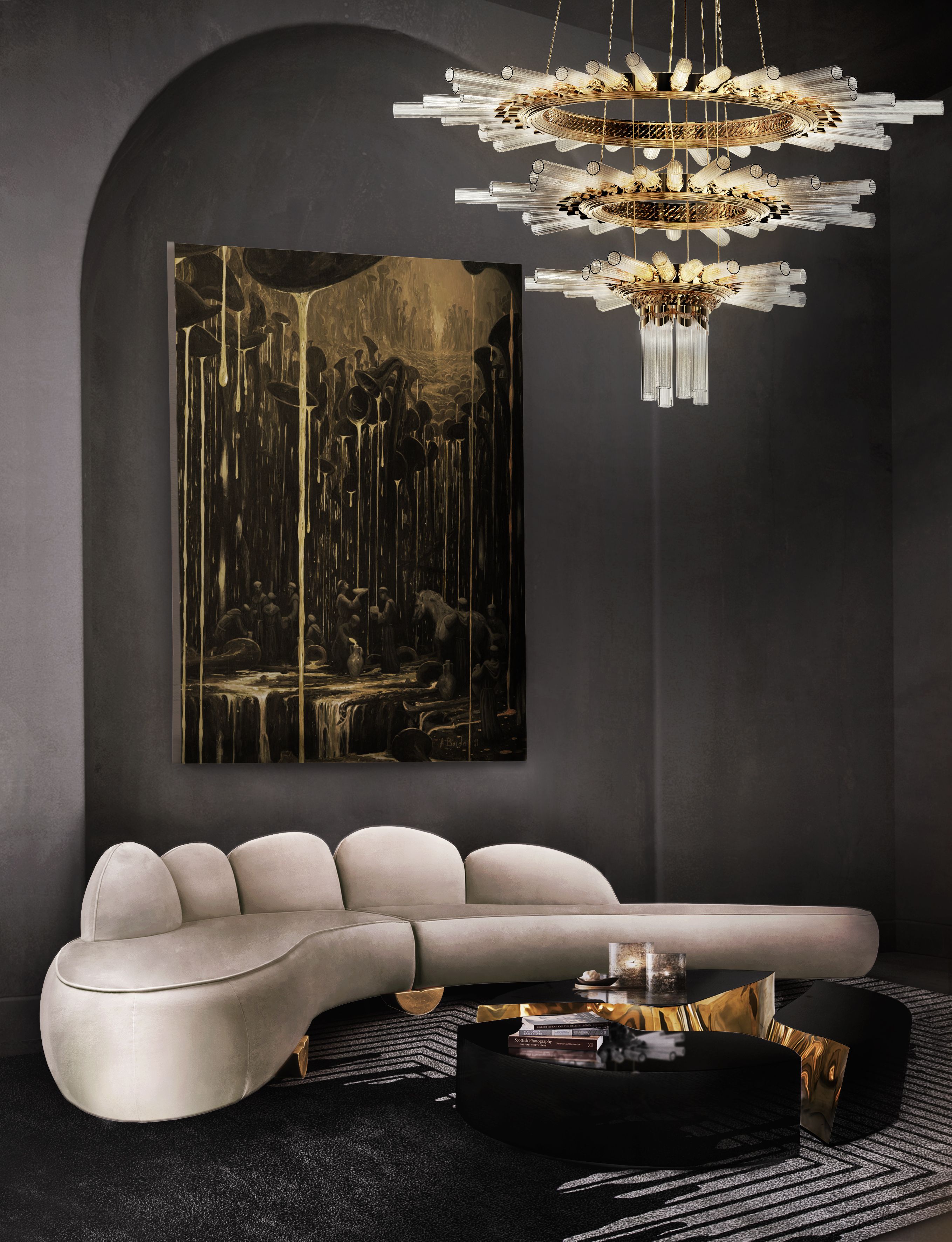 Living Room With Valencia Black&nbsp;Rug by Rug'Society