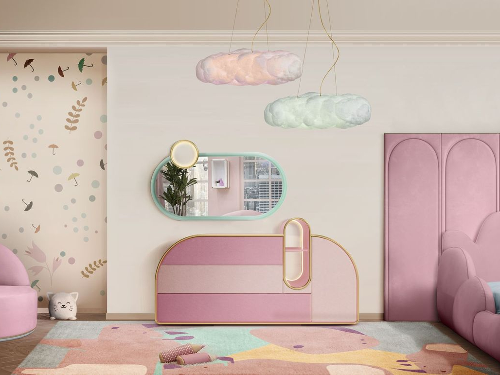 Lovely Kid's Bubblegum Pink Bedroom With Rhino's Troupe&nbsp;Rug by Rug'Society