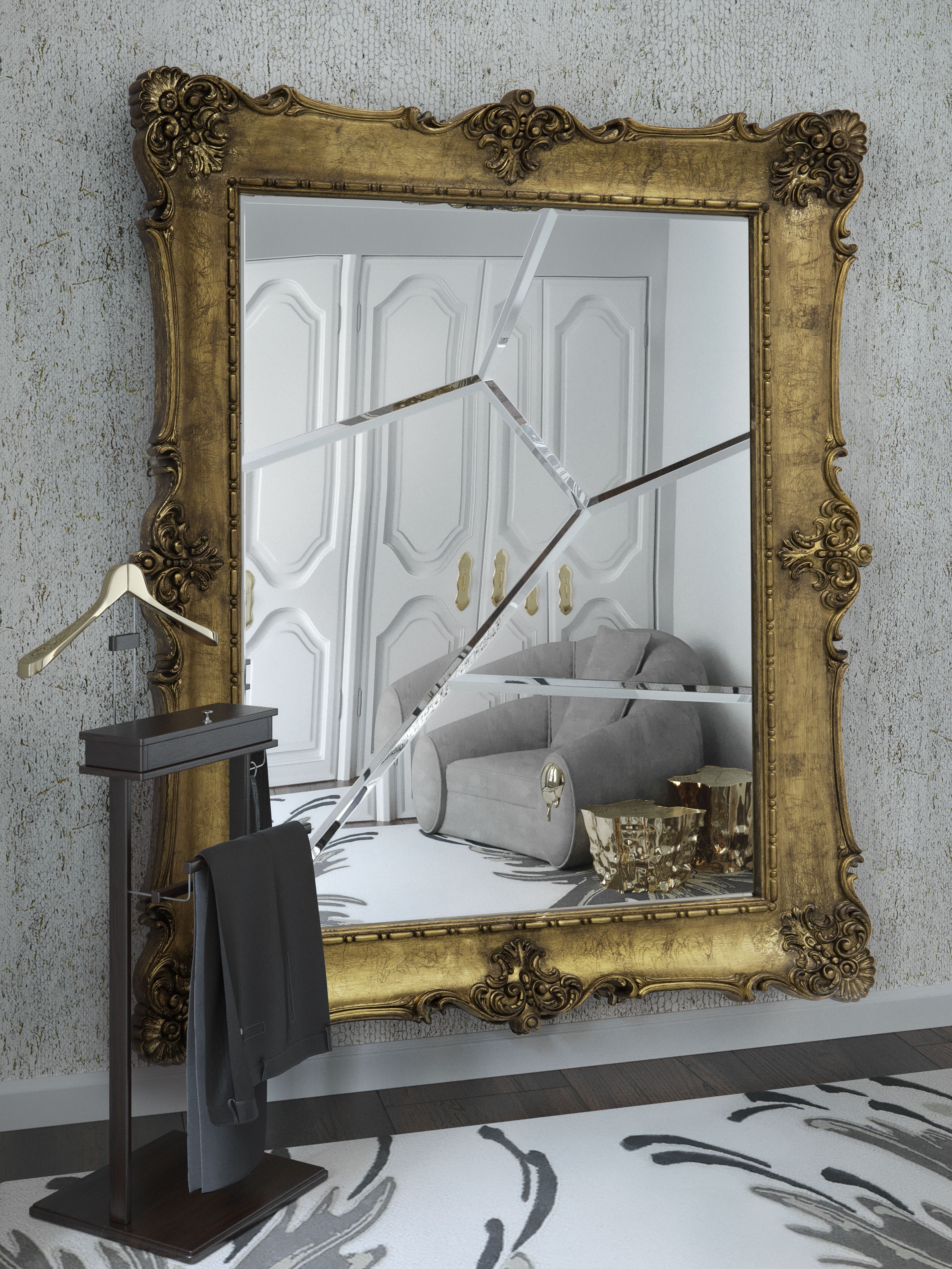 Luxurious and Classic Closet With Neptuno Neutral&nbsp;Rug by Rug'Society
