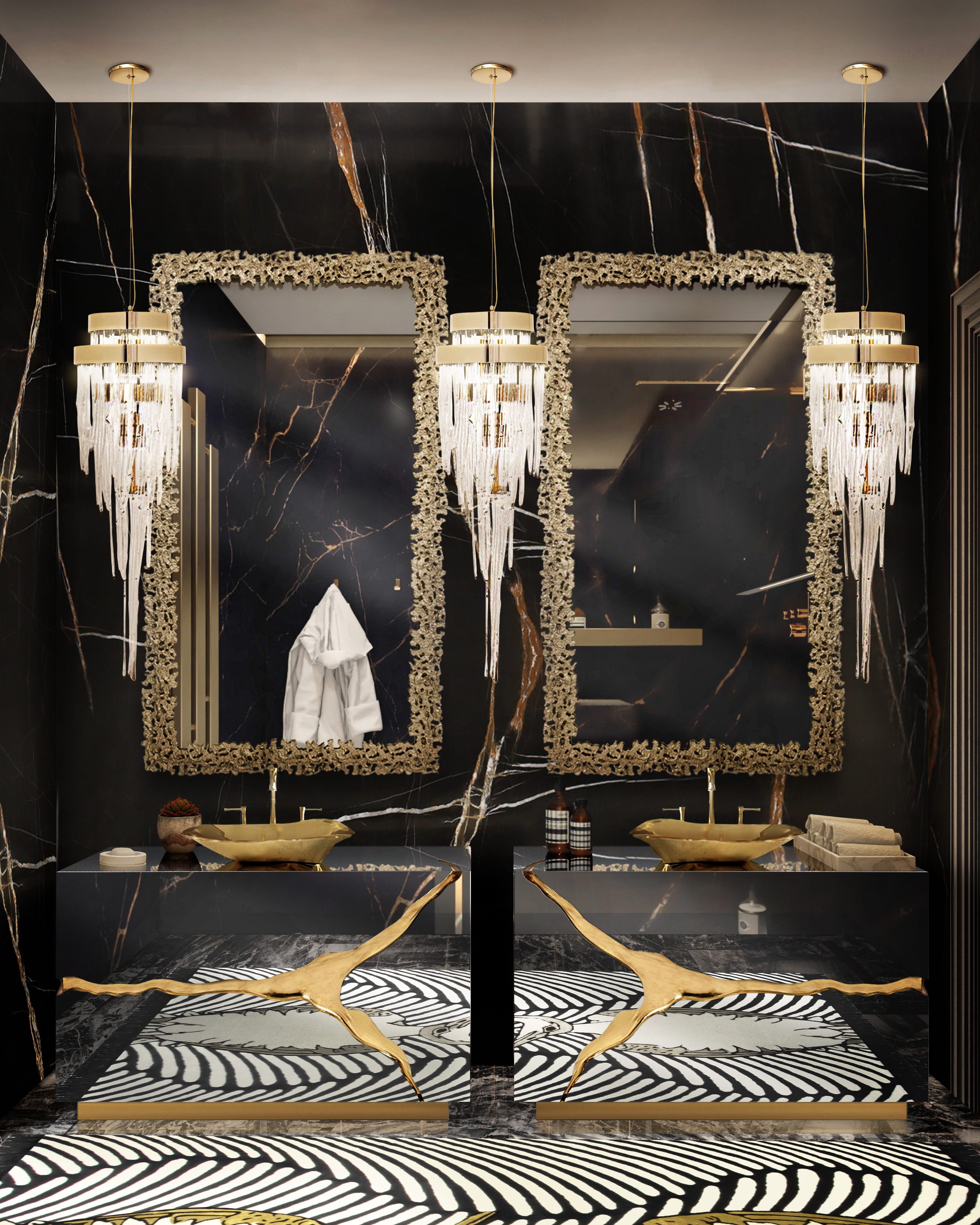 Luxurious Bathroom design with the romantic Couple&nbsp;rug by Rug'Society