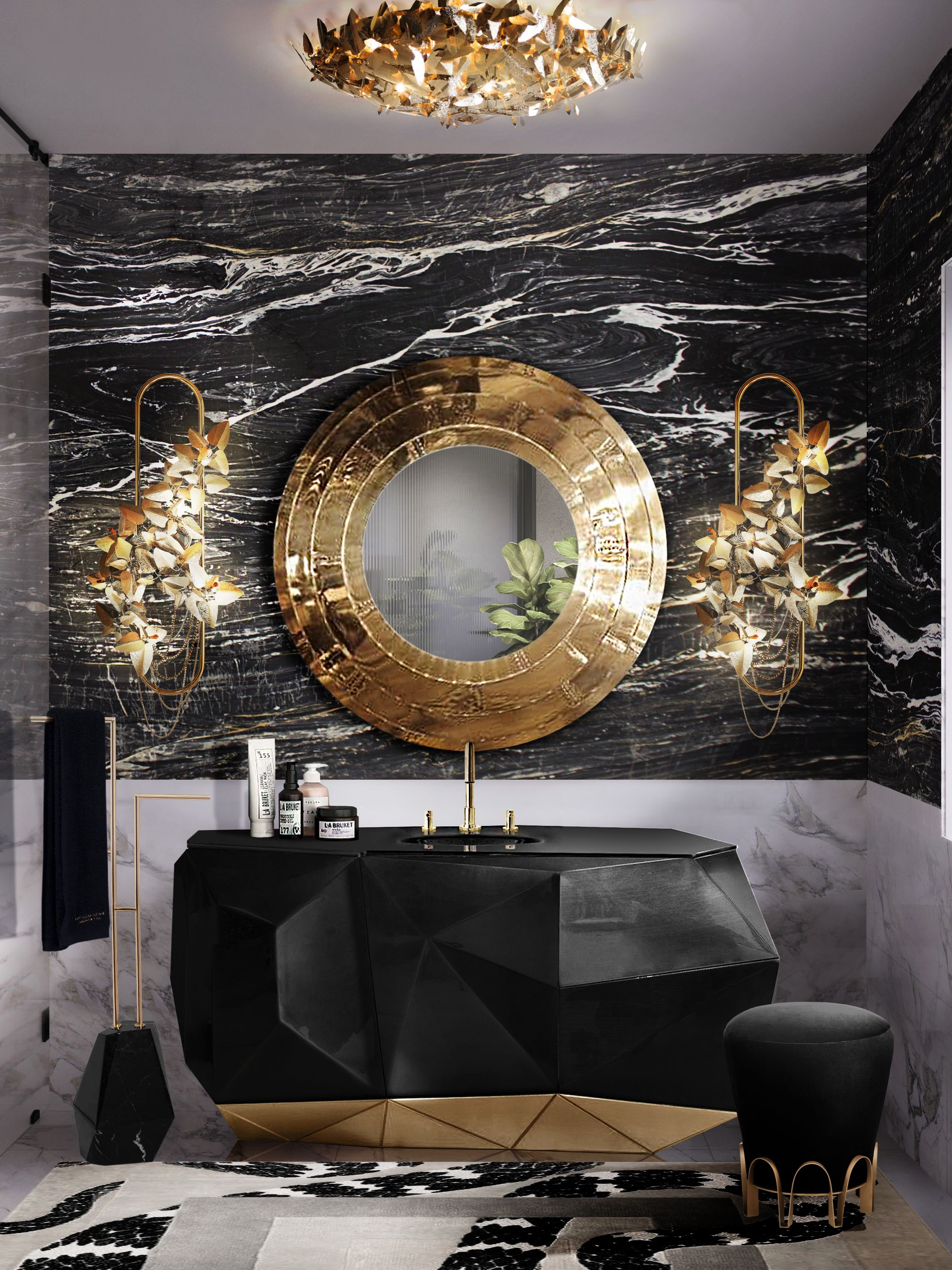 Luxurious Bathroom With Imperial Snake&nbsp;Rug by Rug'Society