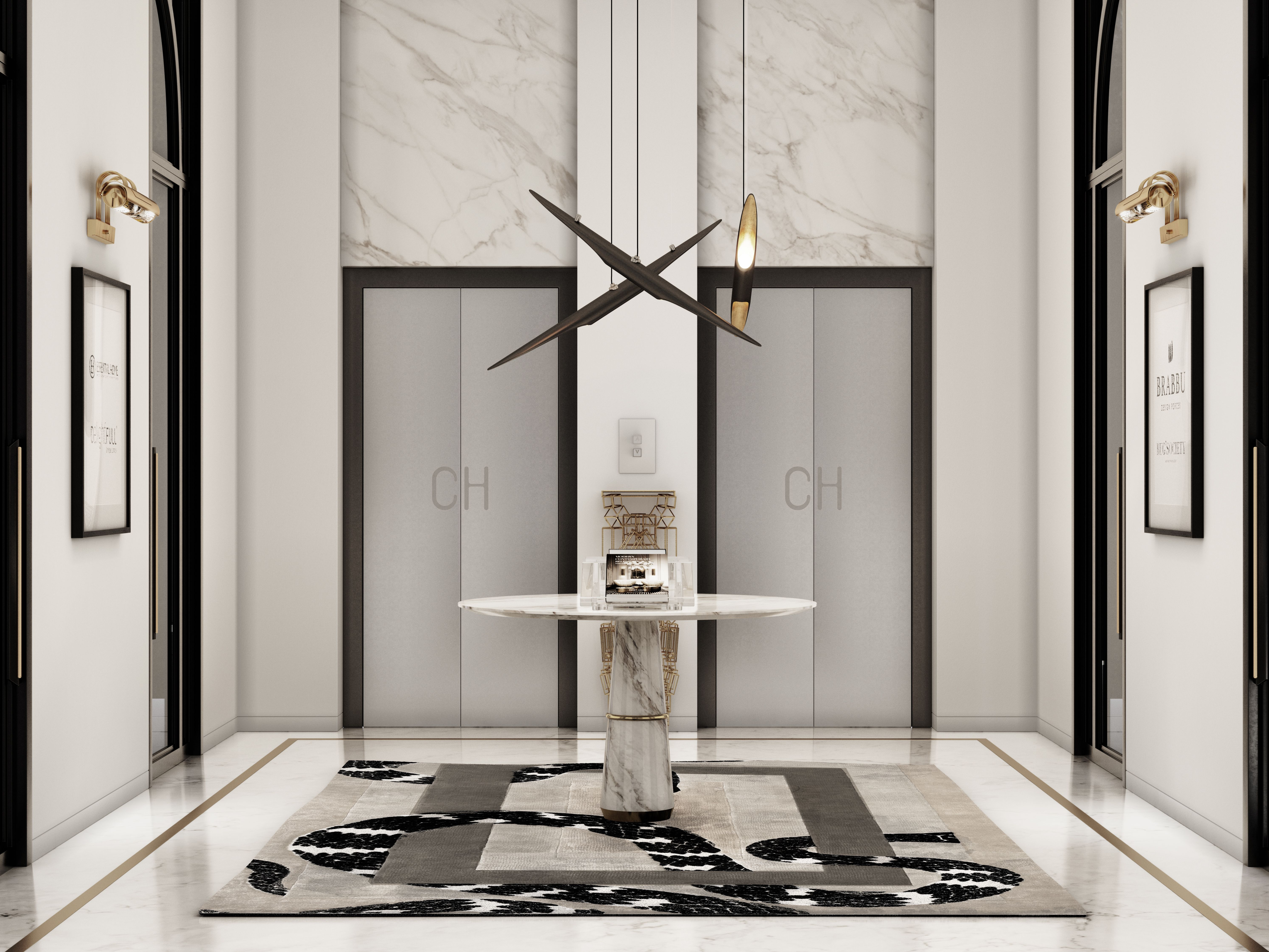 Luxurious Entryway With Imperial Snake Refined&nbsp;Rug by Rug'Society
