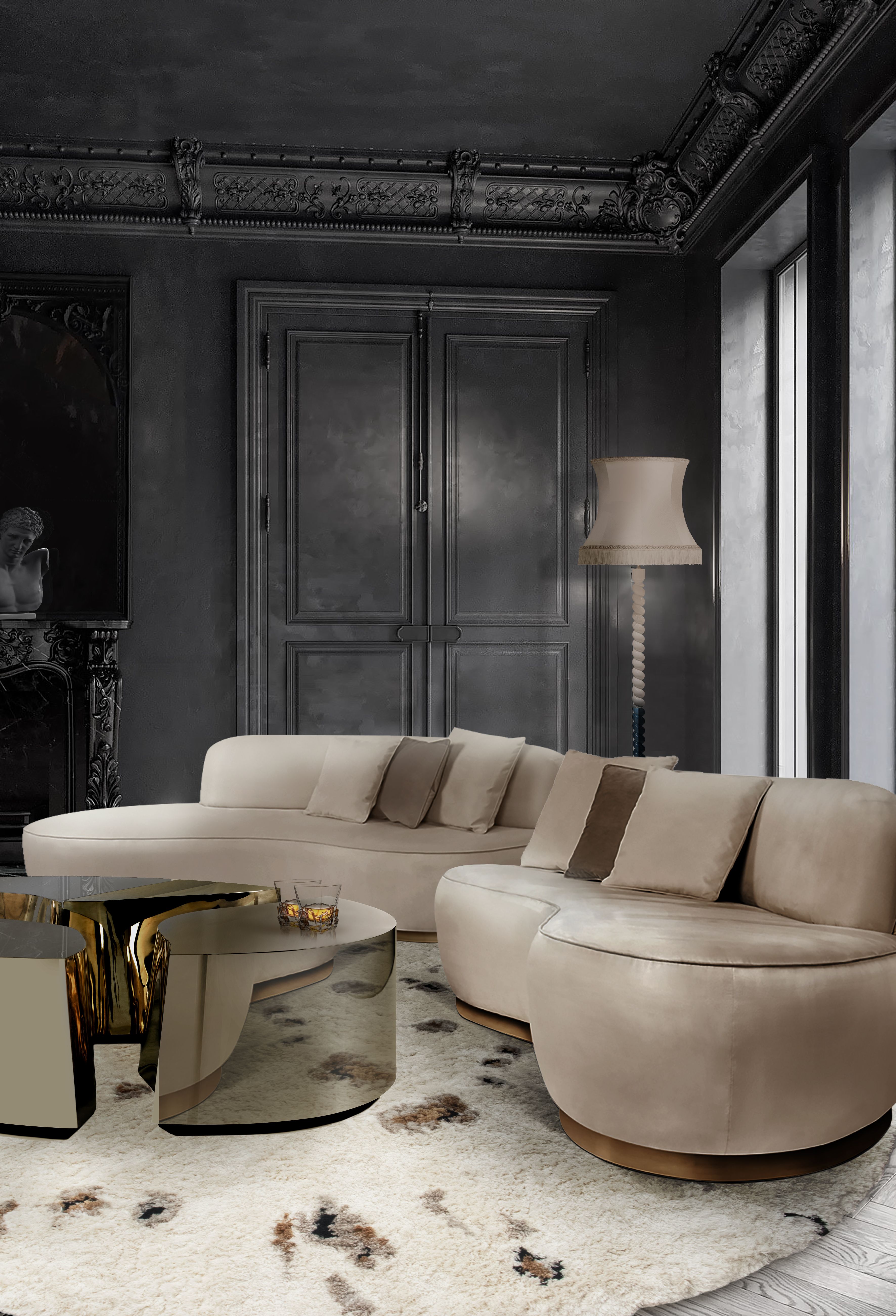 Luxurious Living room with Oslo Shaggy&nbsp;Rug by Rug'Society