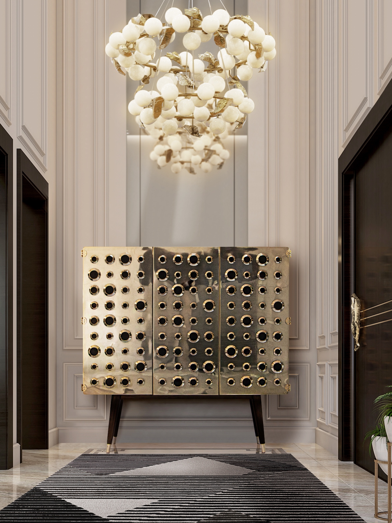 Luxurious Modern Hallway With Air&nbsp;Rug by Rug'Society