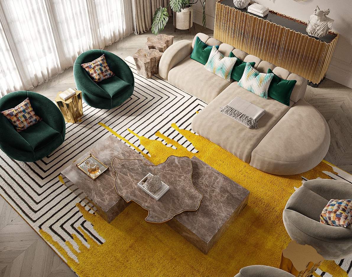 LUXURY LIVING ROOM WITH THE VALENCIA&nbsp;RUG by Rug'Society